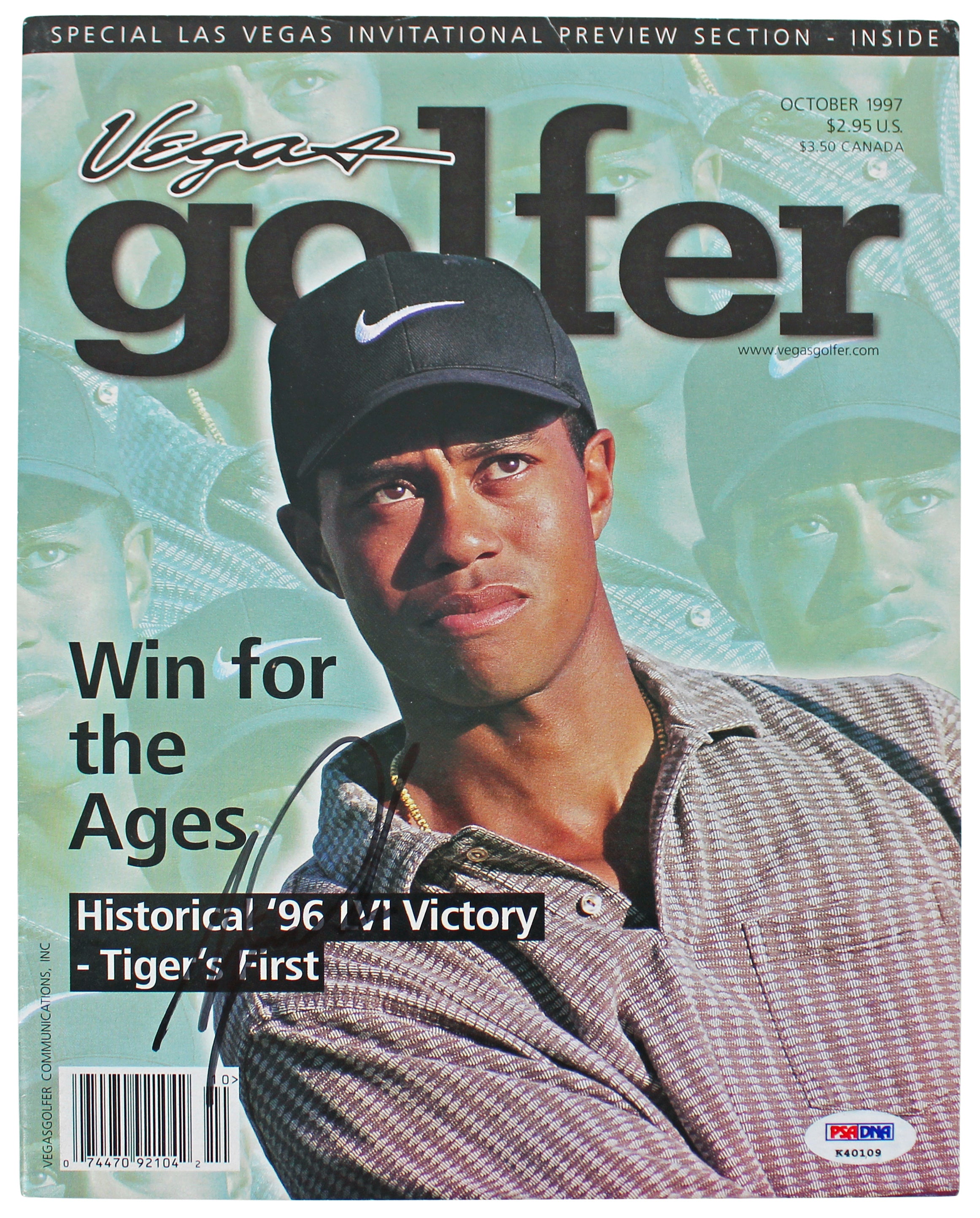 Tiger Woods Authentic Signed October 1997 Vegas Golfer Magazine PSA/DNA #K40109