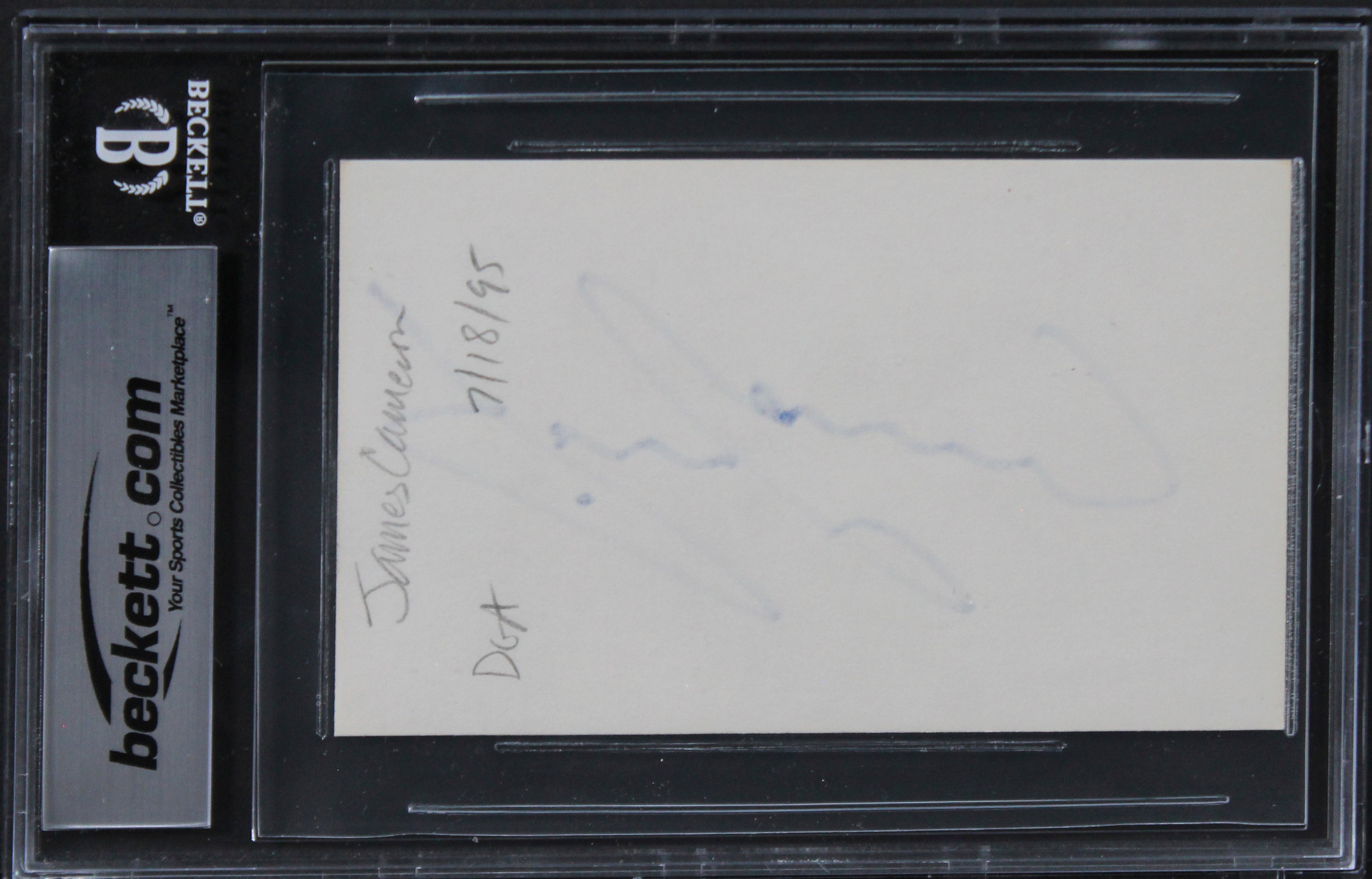 James Cameron Titanic Authentic Signed 3x5 Index Card Autographed BAS Slabbed 3