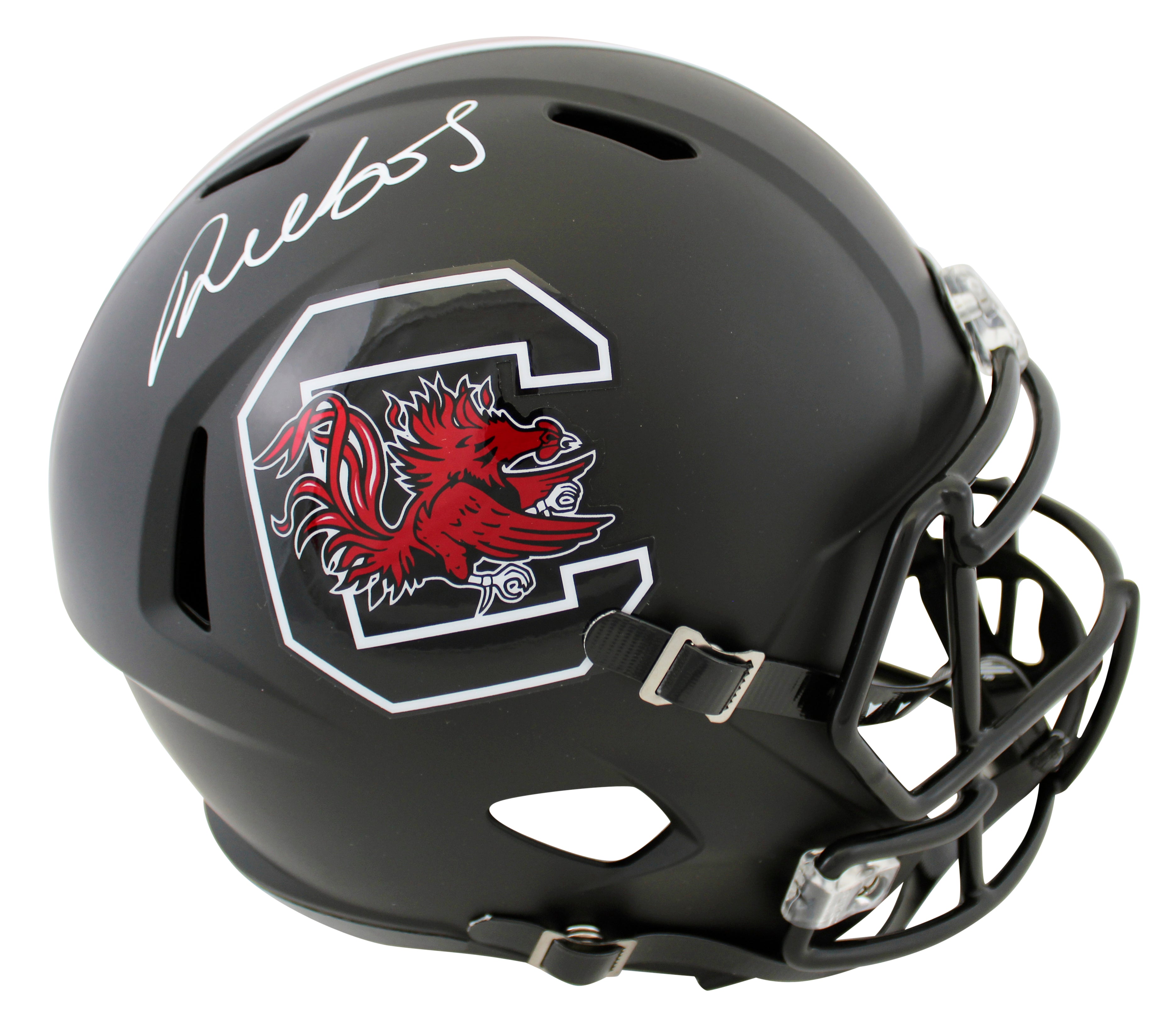 South Carolina Deebo Samuel Signed Black Full Size Speed Rep Helmet JSA