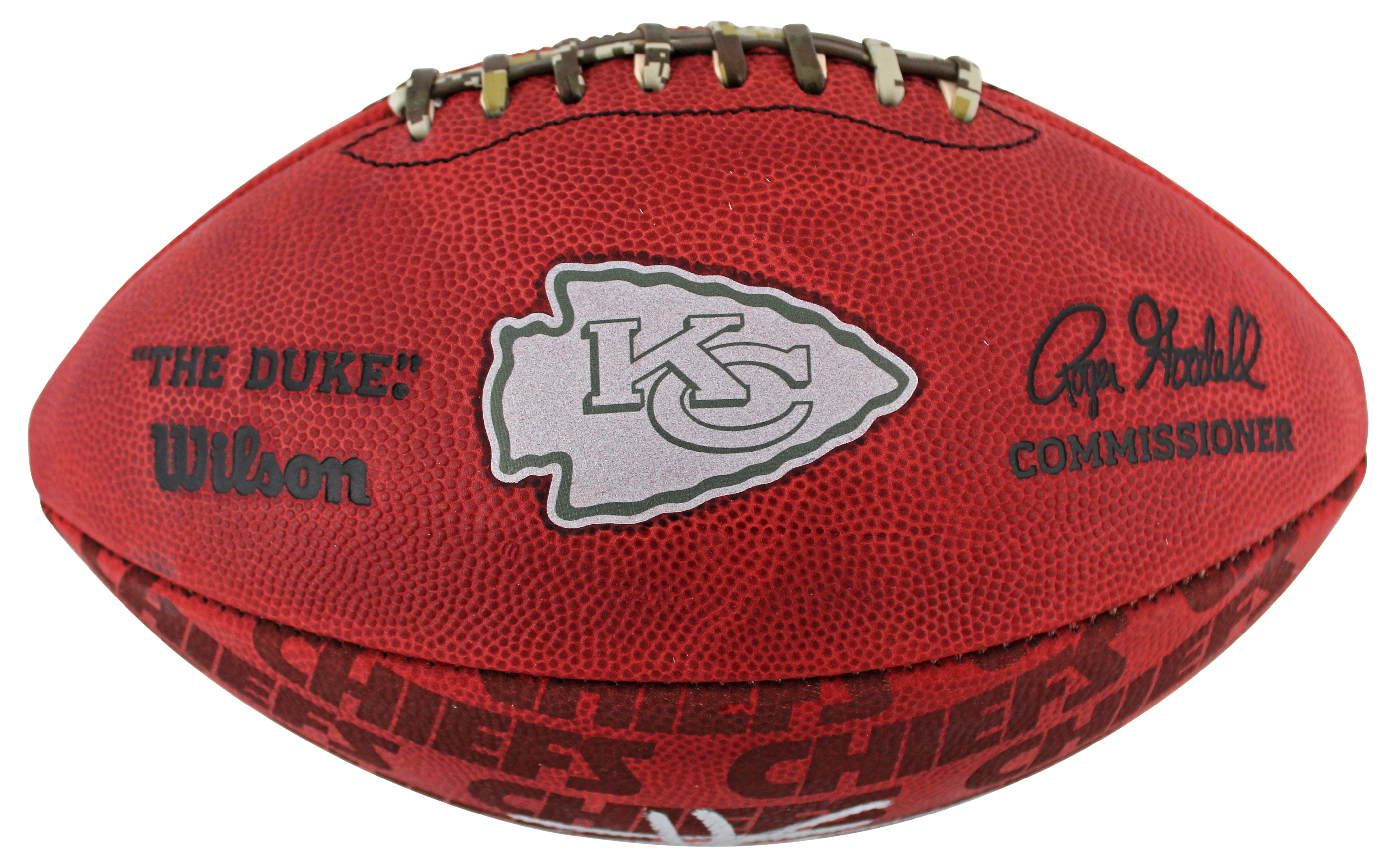 Chiefs Travis Kelce Signed Wilson "The Duke" Team Showcase Nfl Football BAS Wit