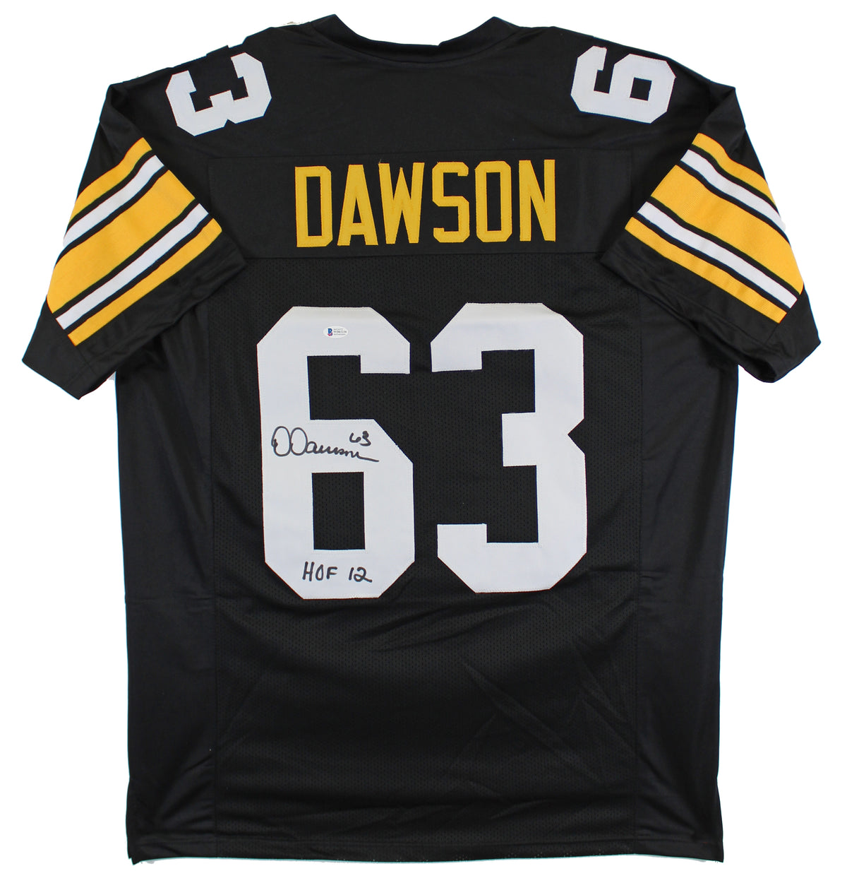 Dermontti Dawson "HOF 12" Signed Black Throwback Pro Style Jersey BAS Witnessed