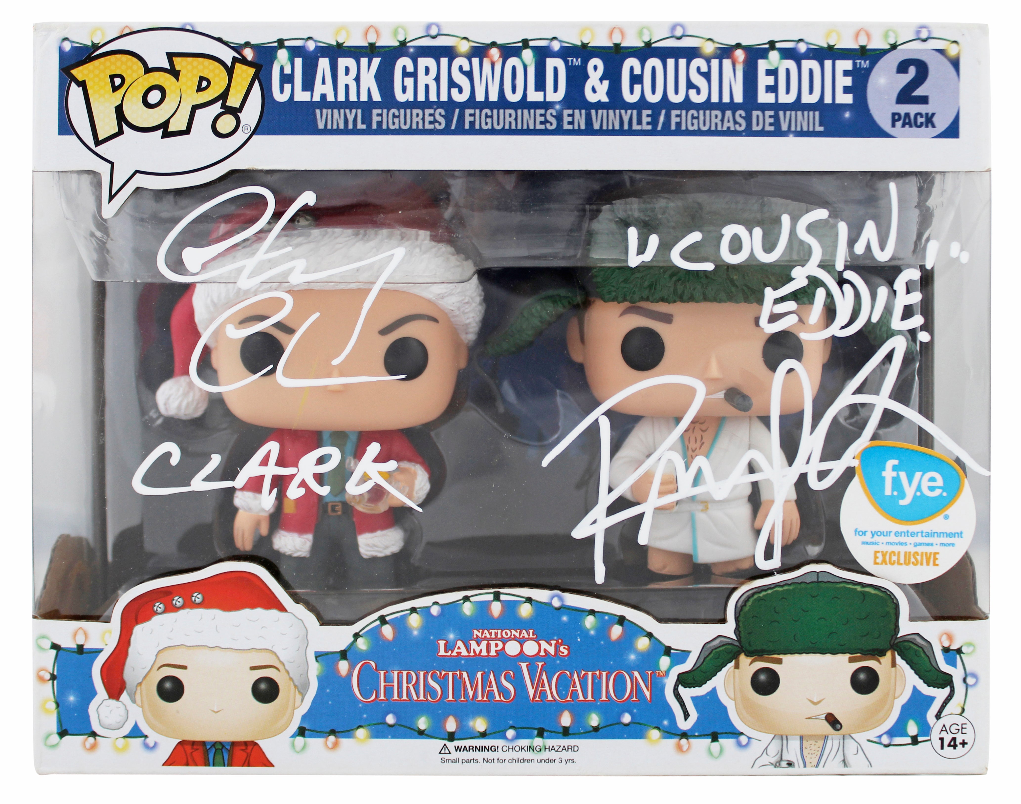 Chevy Chase & Randy Quaid Christmas Vacation Signed Funko Pop Vinyl Figure BAS W