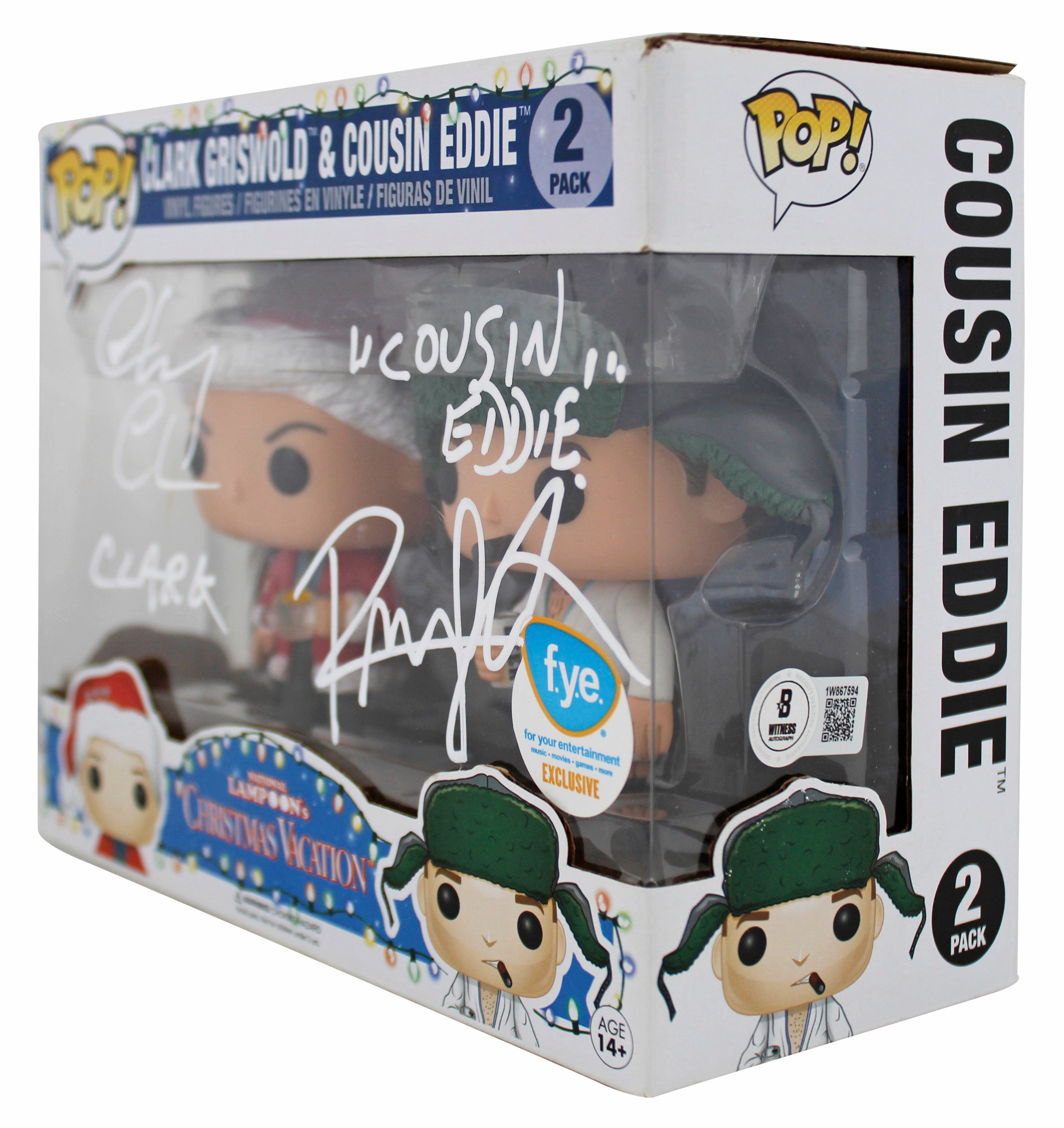 Chevy Chase & Randy Quaid Christmas Vacation Signed Funko Pop Vinyl Figure BAS W