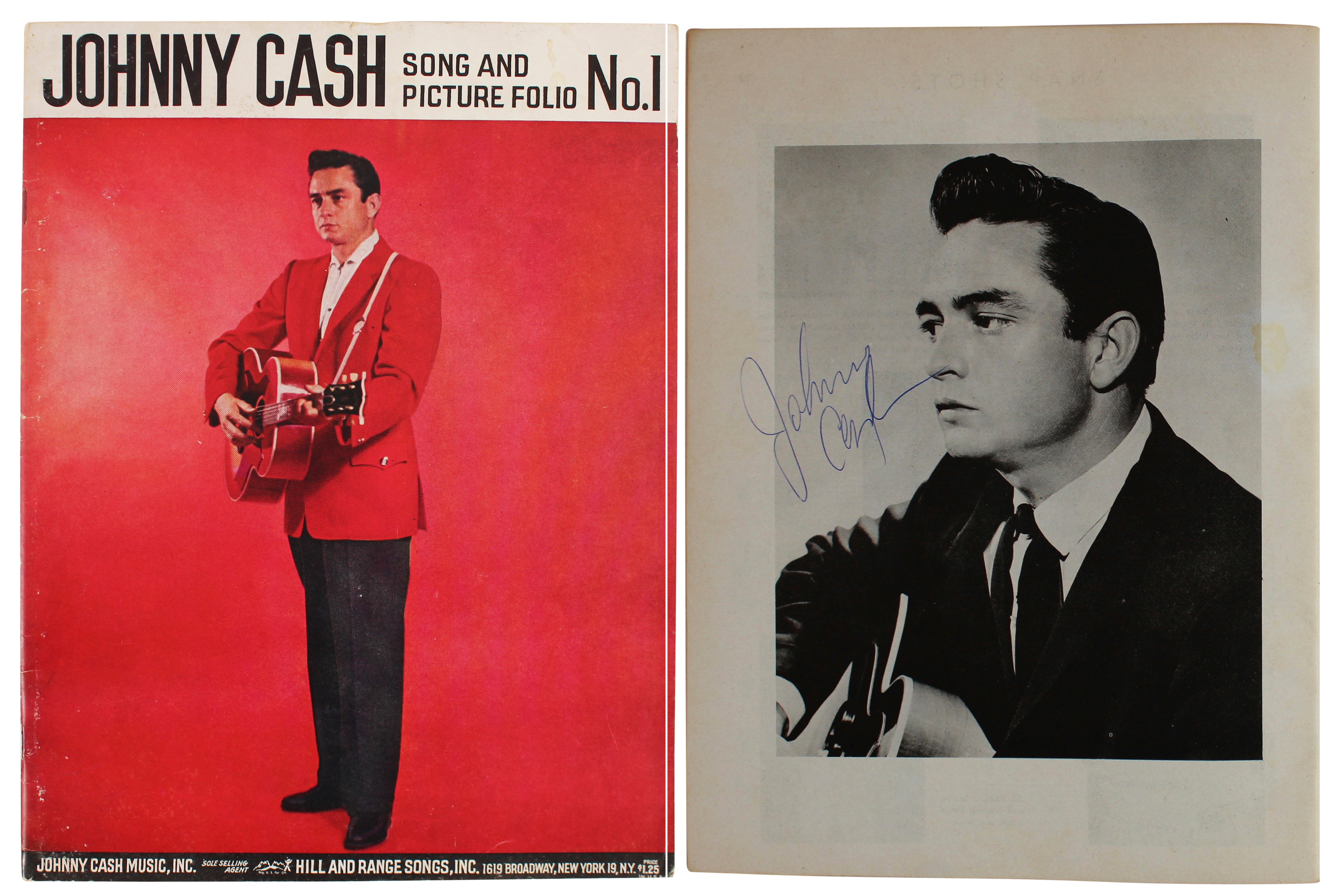 Johnny Cash Authentic Signed Song And Picture Folio No. 1 Book BAS #AB77854