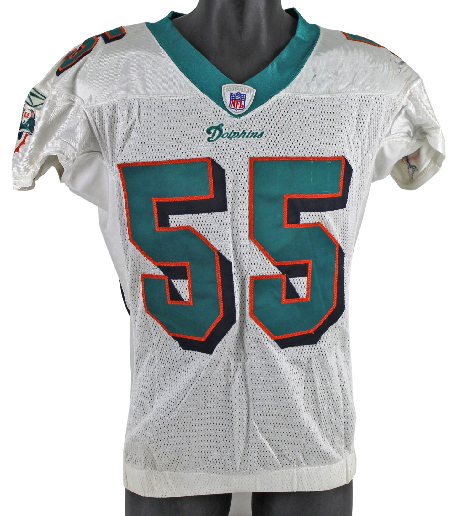 Dolphins Junior Seau Authentic 2004 Game Used Reebok Road Jersey Mears & PSA/DNA