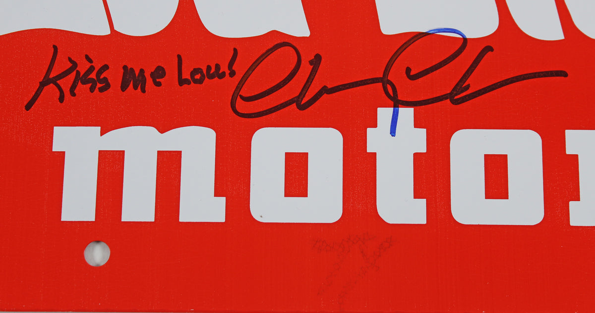 Chevy Chase Vacation "Kiss Me Lou!" Signed Lou Glutz License Plate BAS #P94684