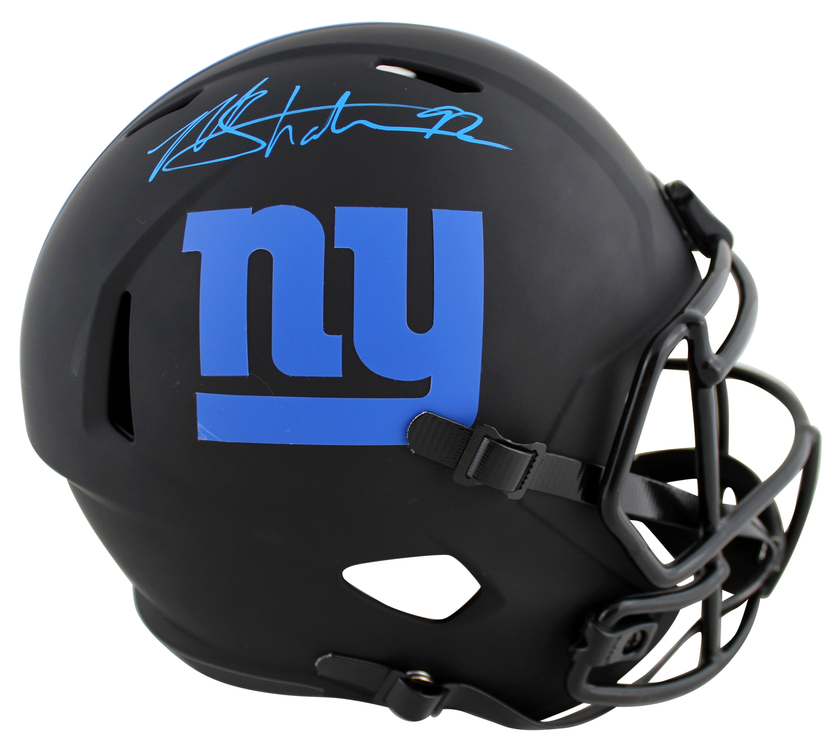 Giants Michael Strahan Signed Eclipse Full Size Speed Rep Helmet BAS Witnessed