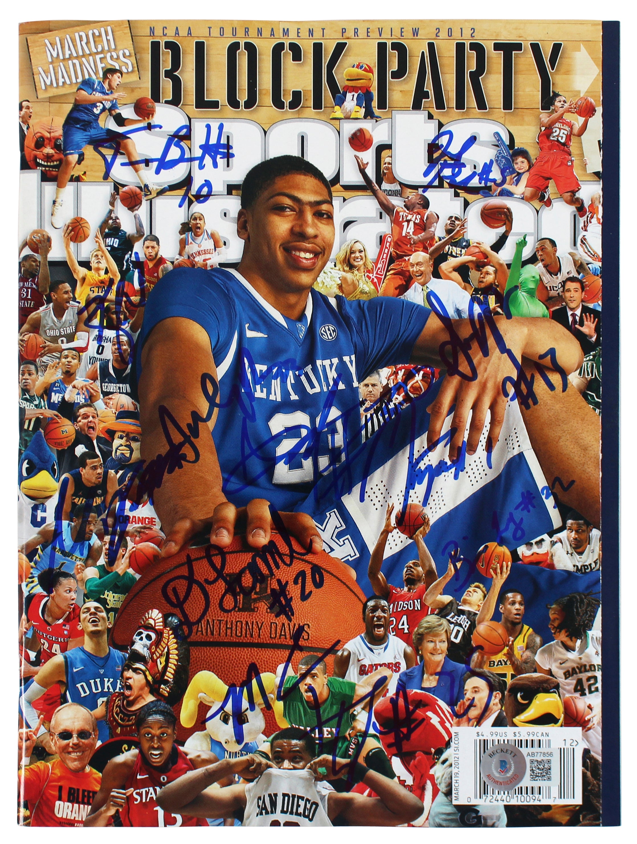 2011-12 Kentucky (11) Davis, Gilchrist +9 Signed Sports Illustrated Magazine BAS
