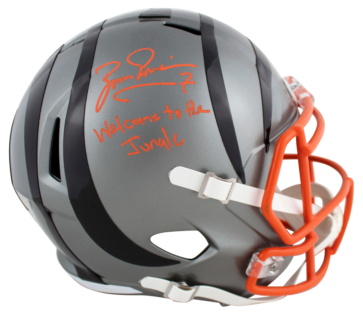 Bengals Boomer Esiason "WTTJ" Signed Flash Full Size Speed Rep Helmet BAS Wit