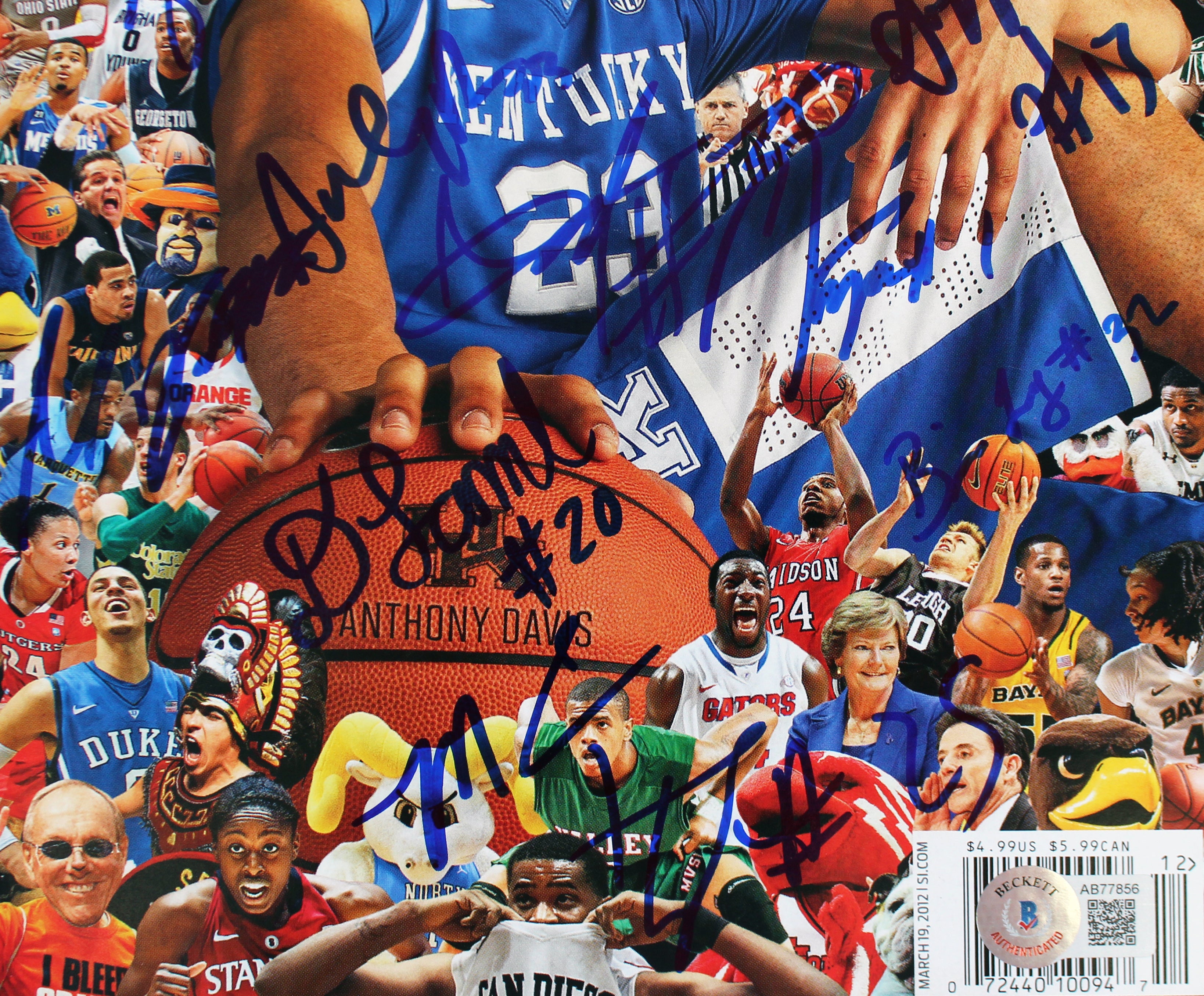 2011-12 Kentucky (11) Davis, Gilchrist +9 Signed Sports Illustrated Magazine BAS