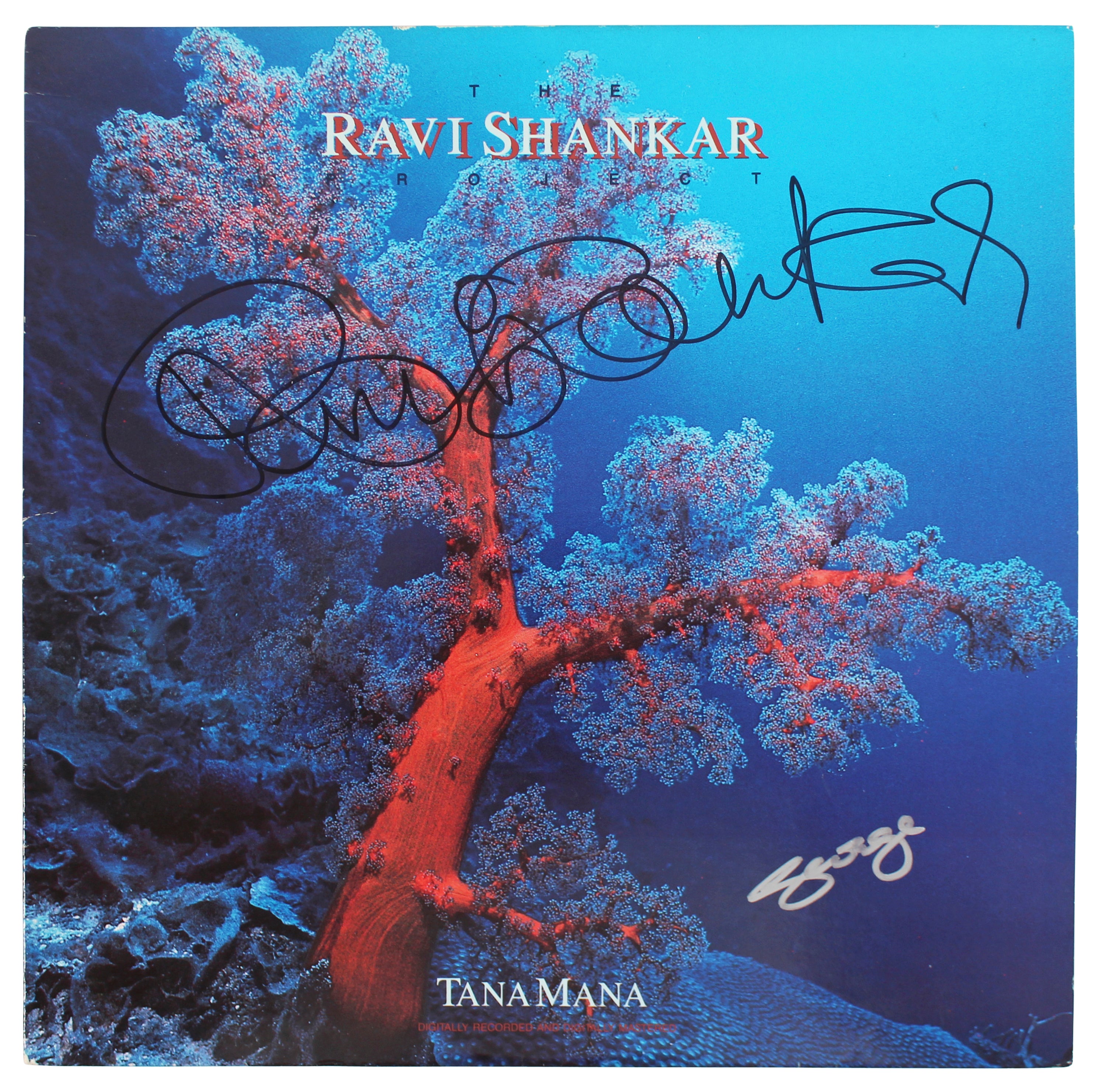 George Harrison & Ravi Shankar Authentic Signed Album Cover BAS #AB77881