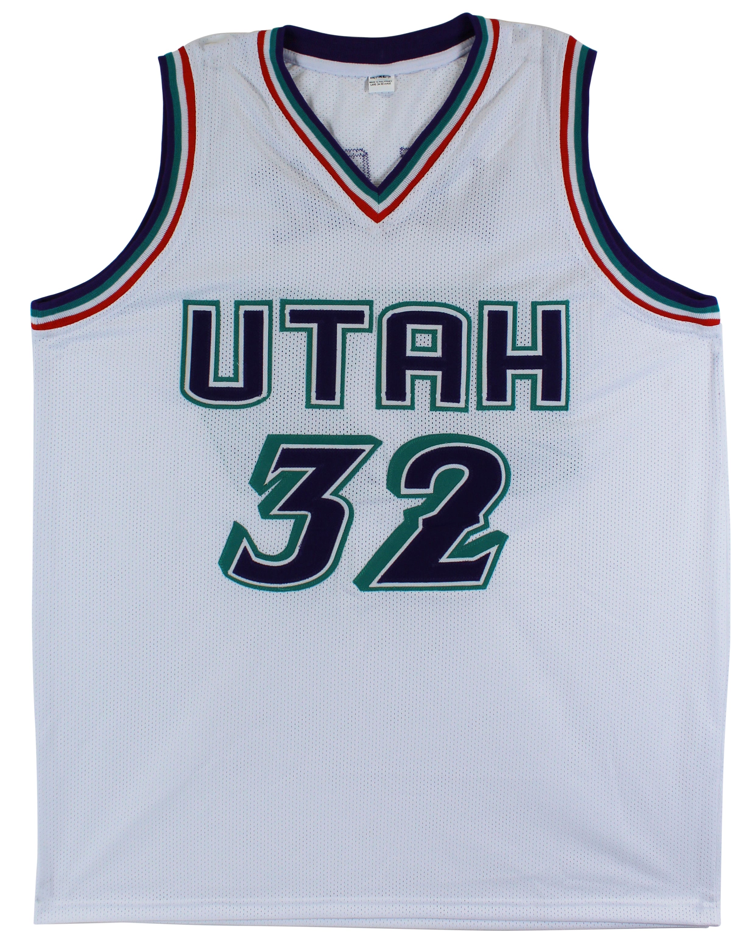 Karl Malone Authentic Signed White Pro Style Jersey Autographed BAS Witnessed