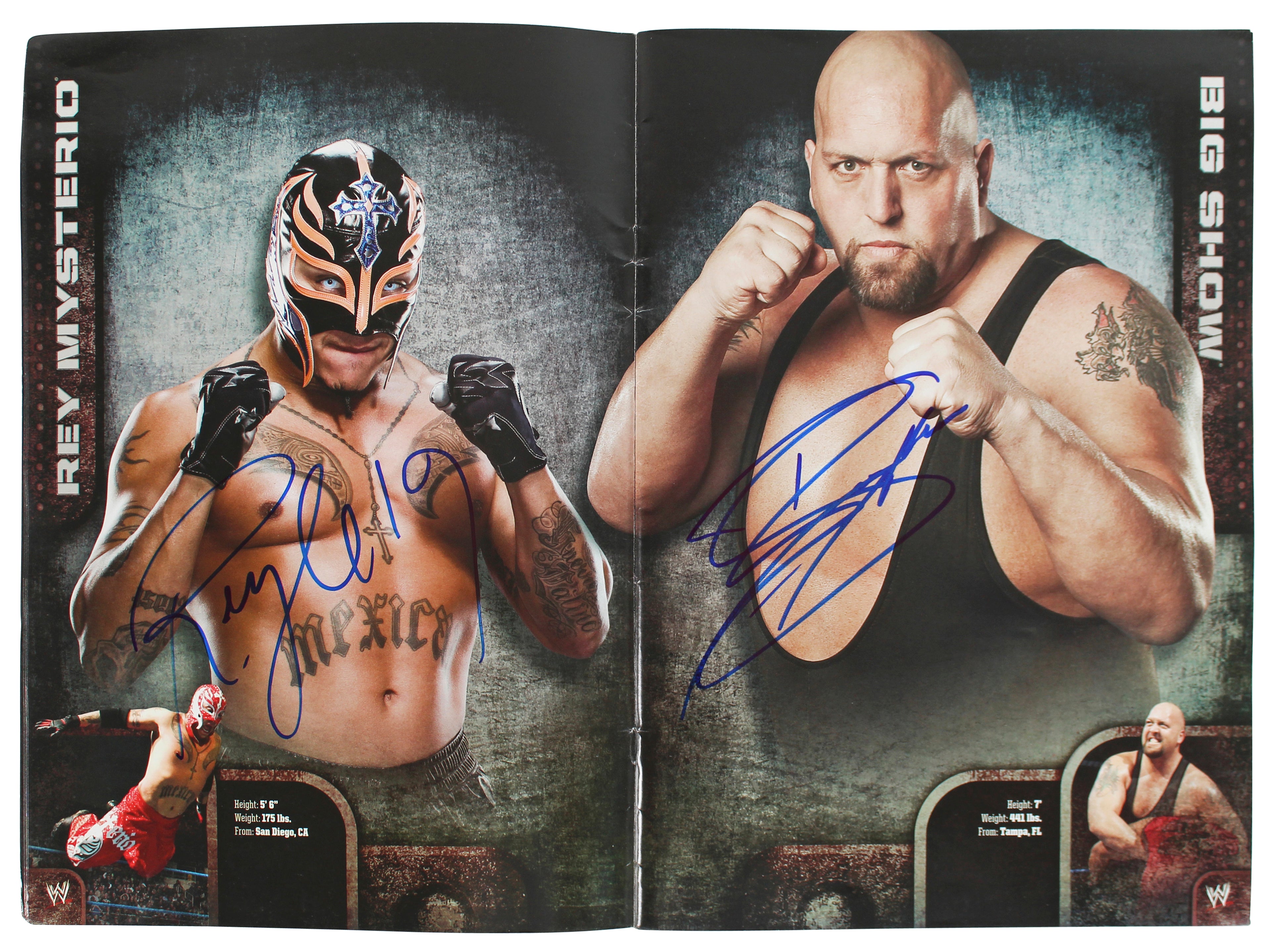 WWE Superstars (64) Cena, Edge, Sheamus, Mysterio, Signed 2010 WWE Program BAS