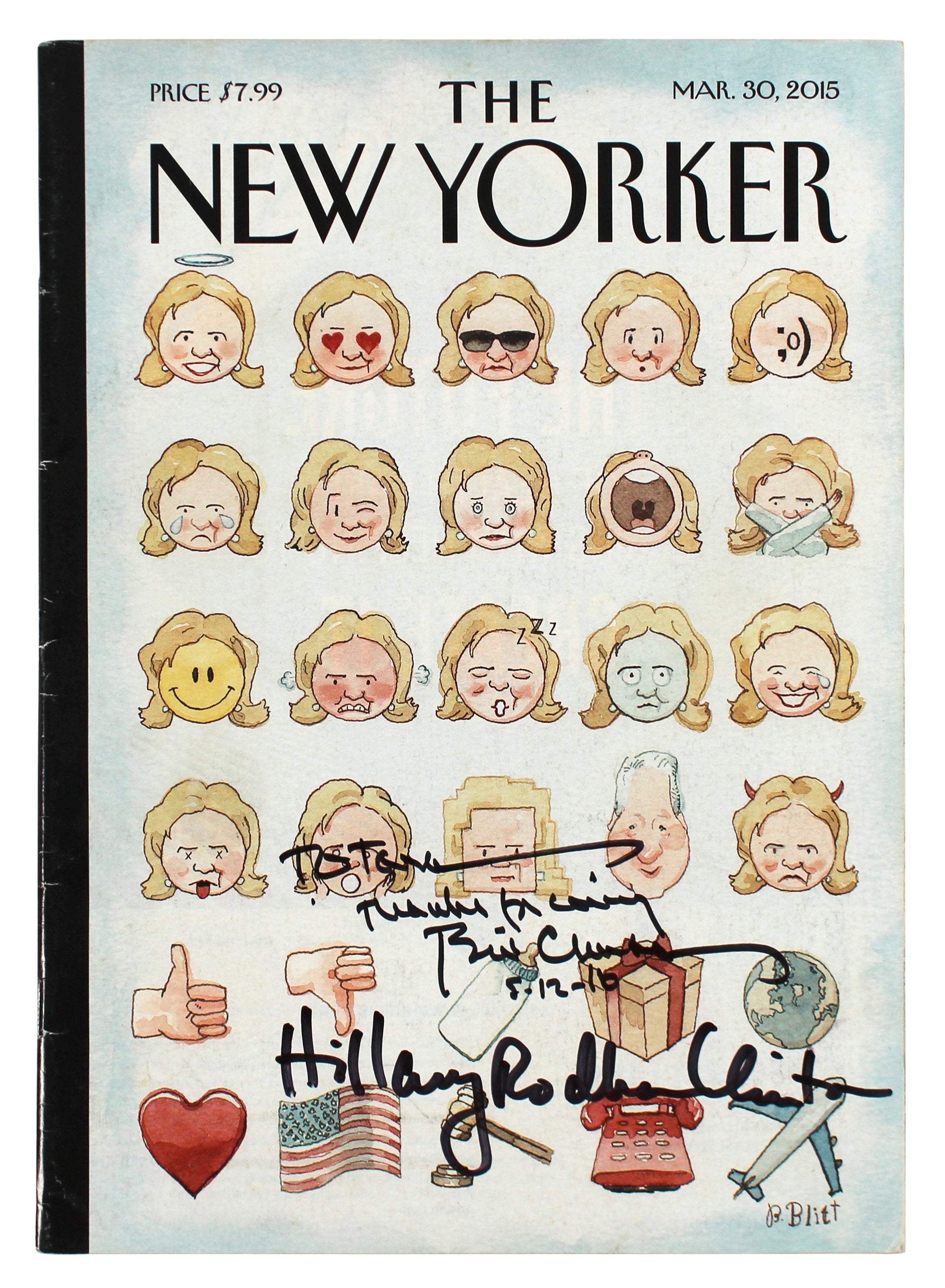 Bill Clinton & Hillary Rodham Clinton Signed New Yorker Magazine BAS #AB77894