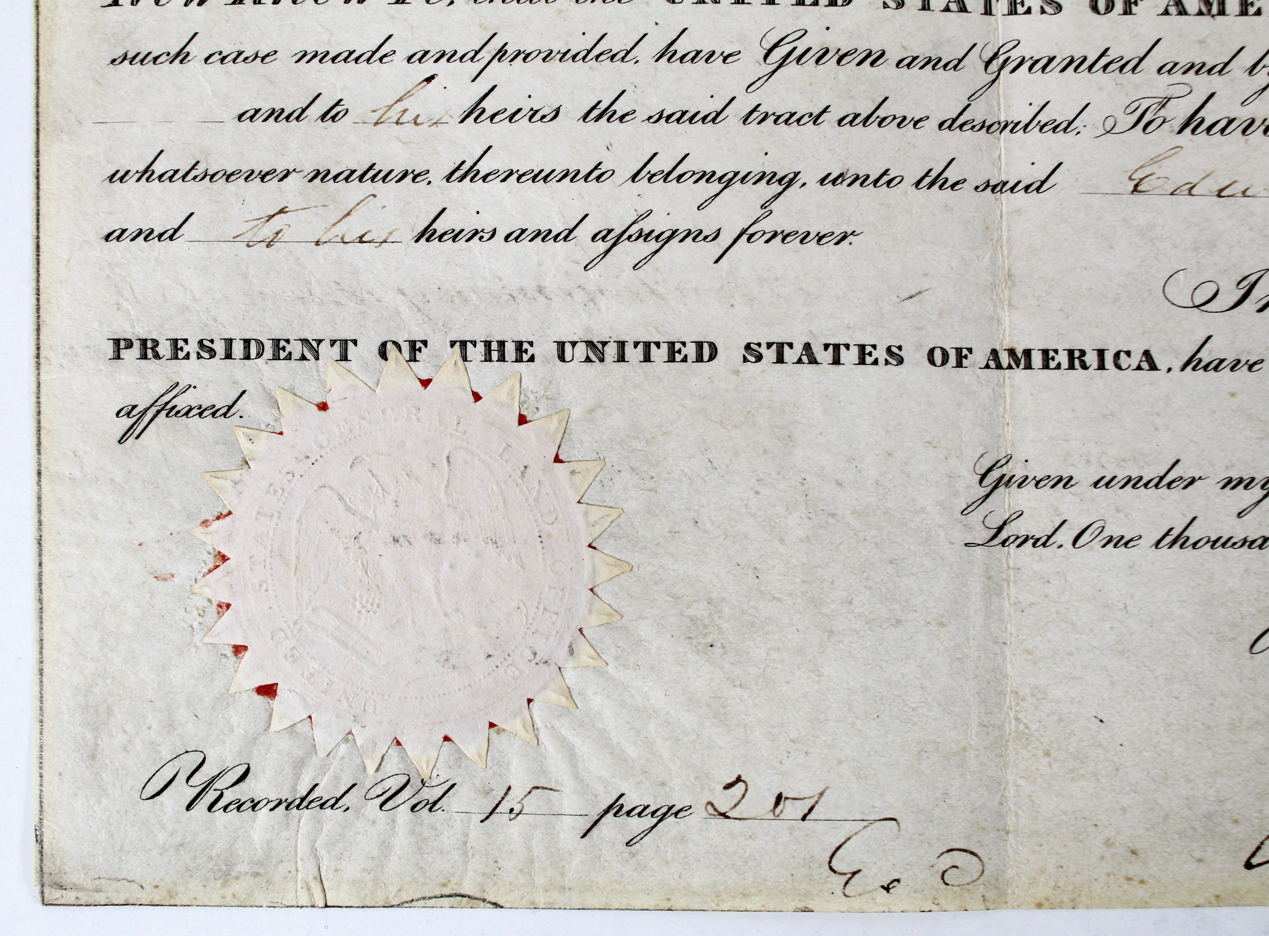Andrew Jackson Authentic Signed 9.25x15.35 1829 Land Grant PSA/DNA #AC08161