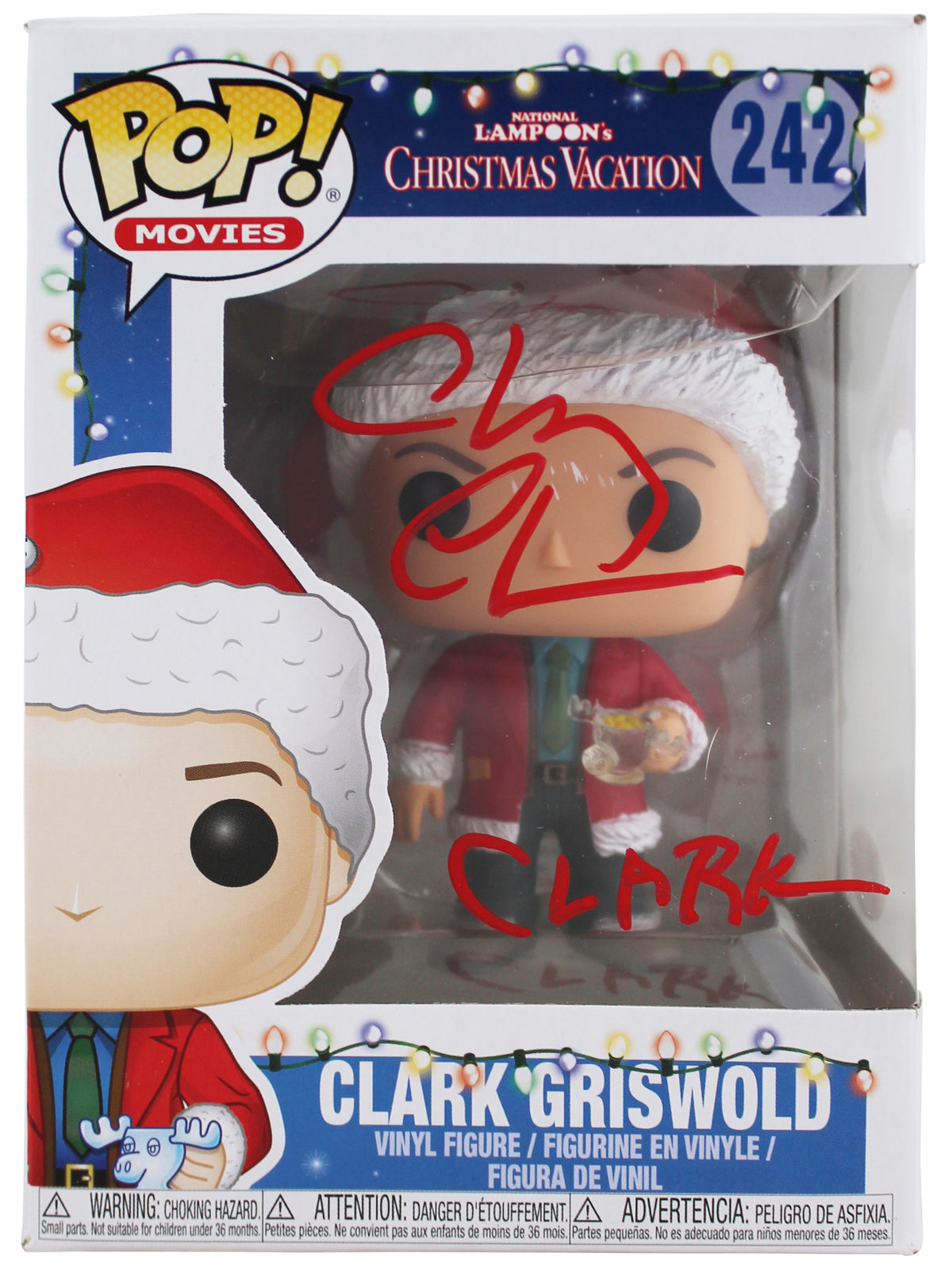 Chevy Chase Christmas Vacation Clark Signed Funko Pop Vinyl Figure BAS #WD24650