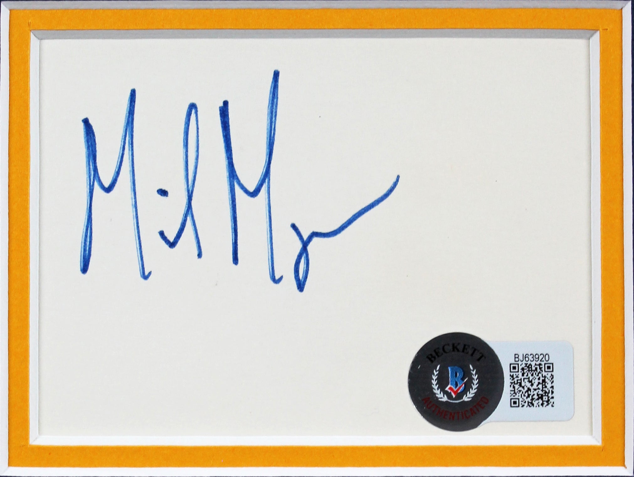 Mike Myers Austin Powers Authentic Signed & Framed 3x4 Cut Sig BAS #BJ63920