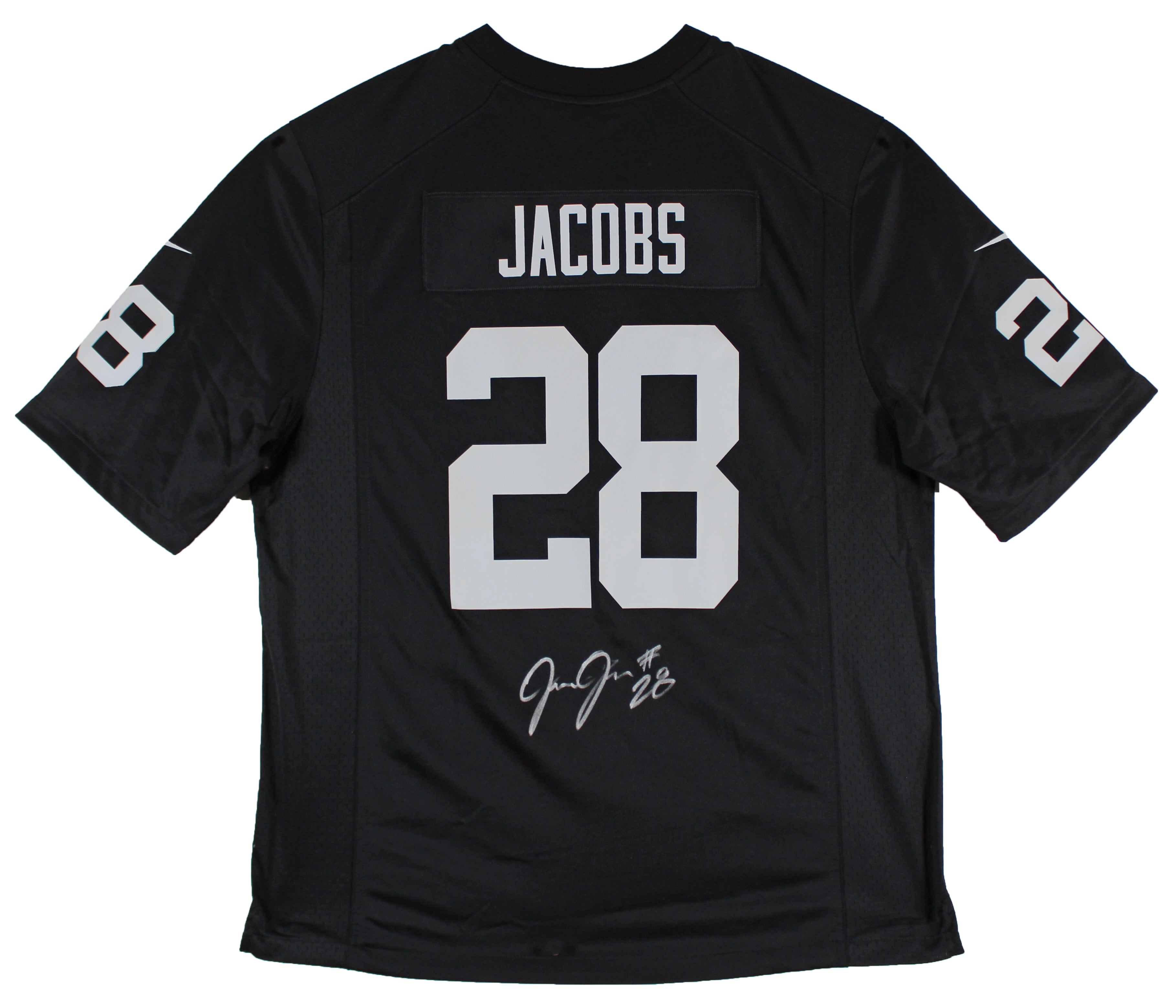 Raiders Josh Jacobs Authentic Signed Black Nike Game Jersey BAS Witness #WV36285