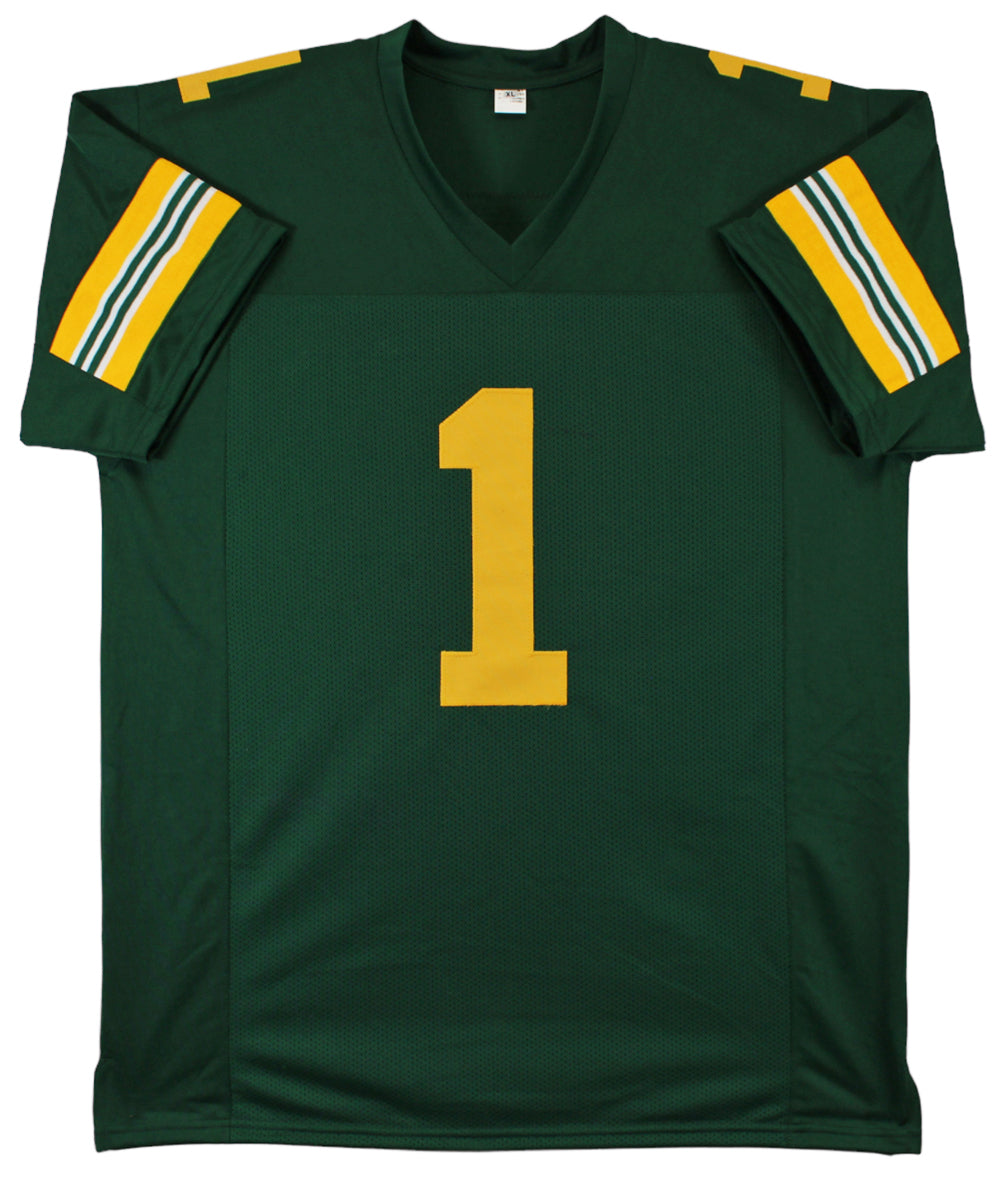 Warren Moon CFL "CHOF 01" Authentic Signed Green Pro Style Jersey BAS Witnessed