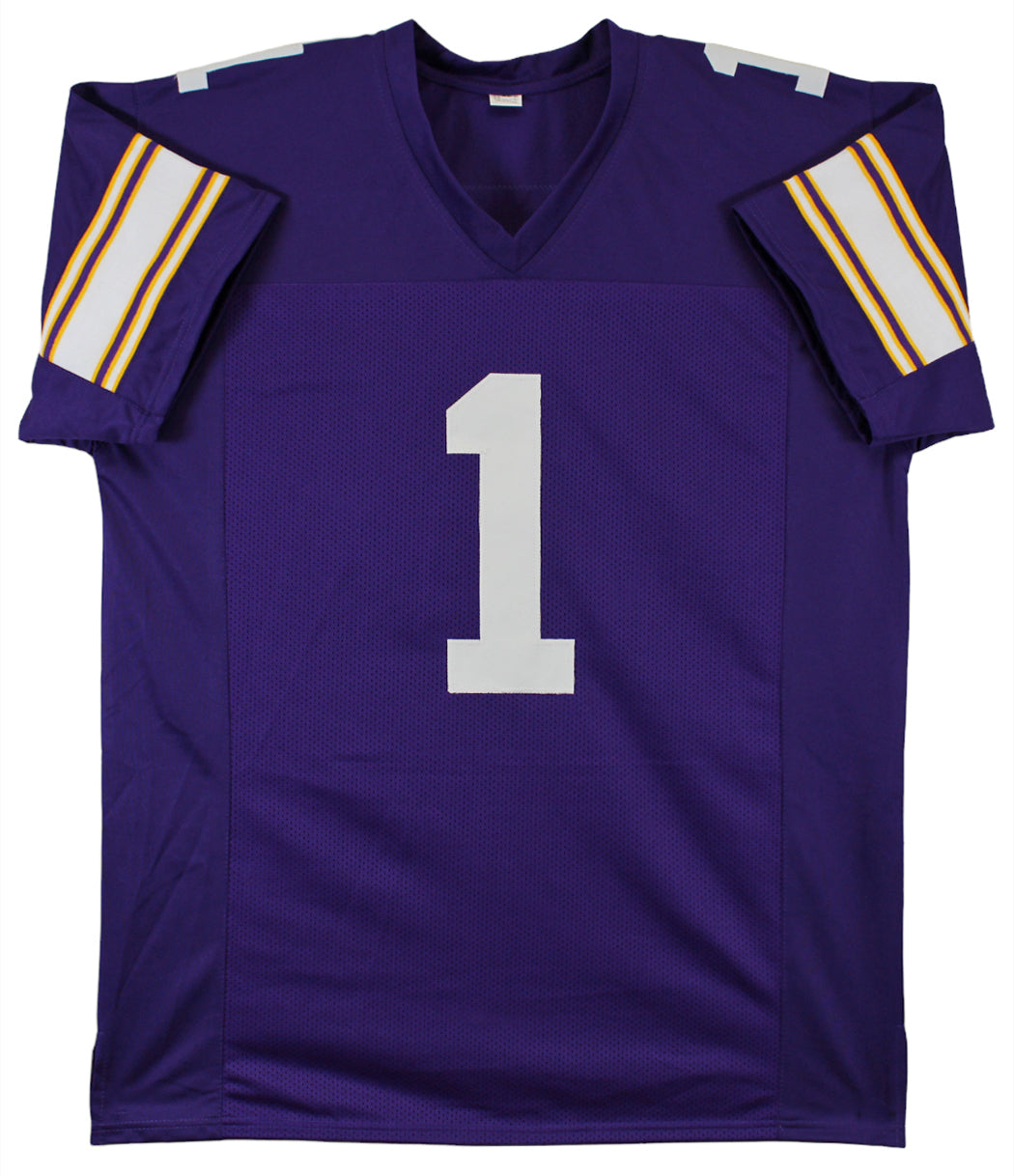 Warren Moon "HOF 06" Authentic Signed Purple Pro Style Jersey BAS Witnessed
