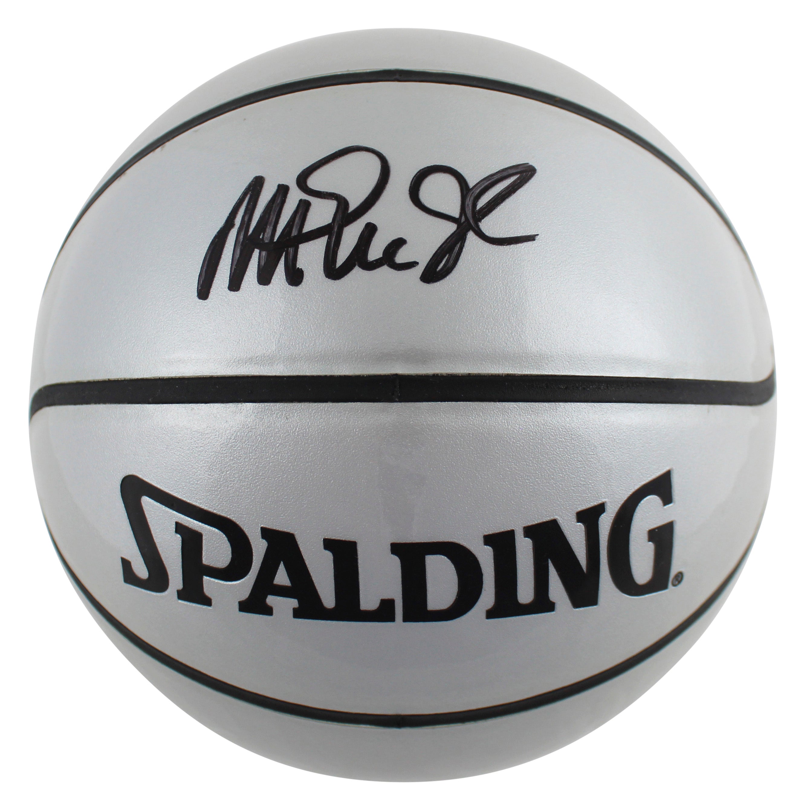 Lakers Magic Johnson Signed Mini Silver Spalding Basketball BAS Witnessed