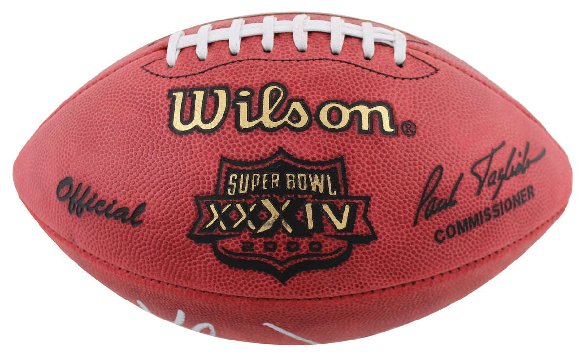 Rams Kurt Warner "SB XXXIV MVP" Signed Official SB Logo Nfl Football BAS Wit