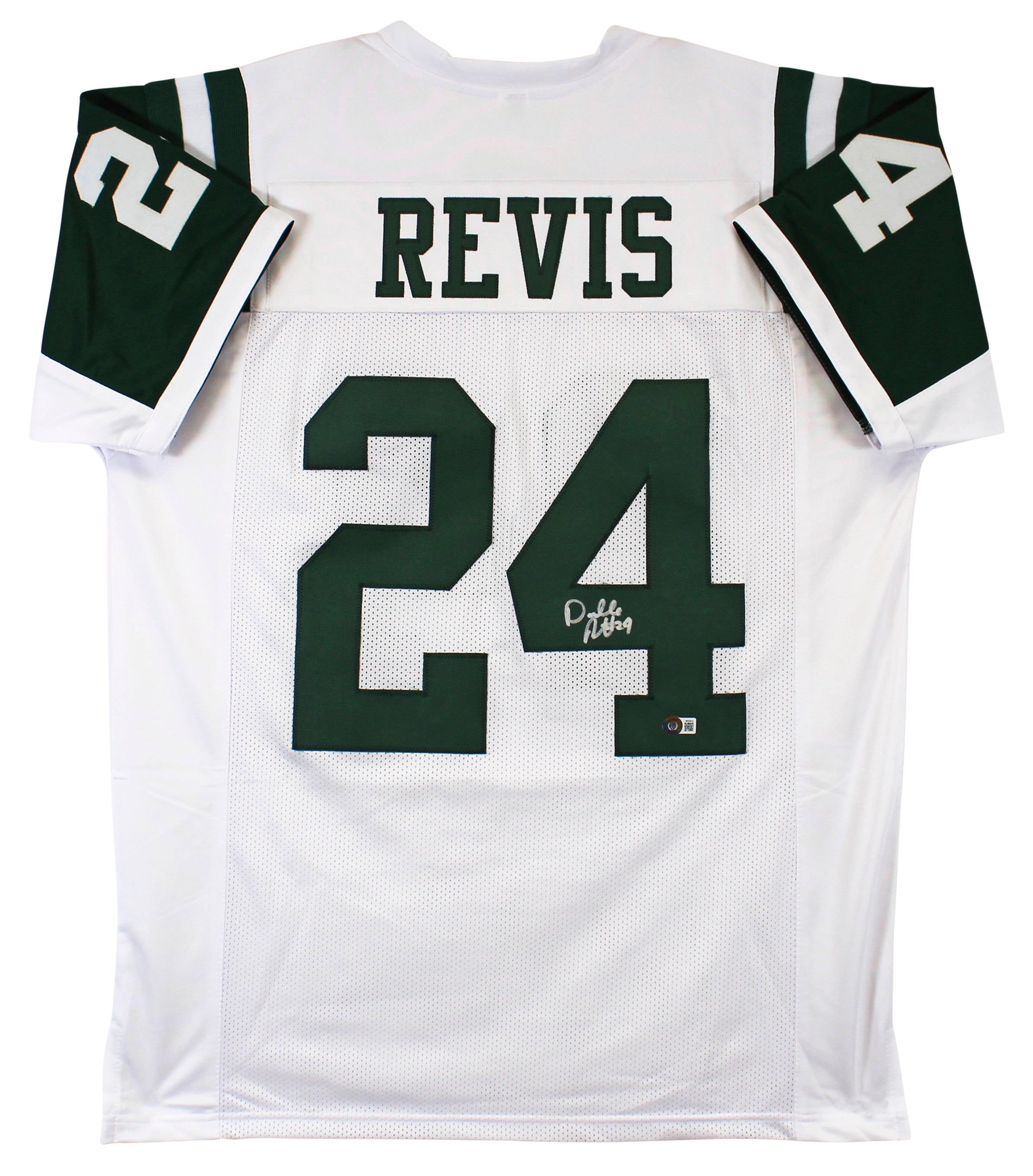 Darrelle Revis Authentic Signed White Pro Style Jersey Autographed BAS Witnessed