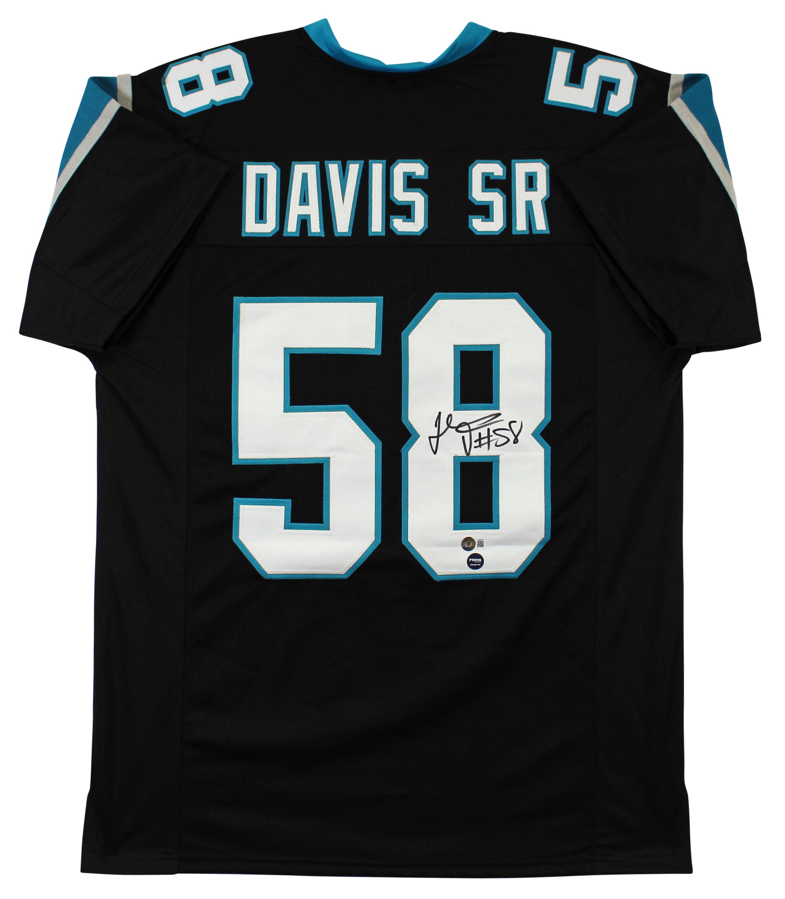 Thomas Davis Authentic Signed Black Pro Style Jersey Autographed BAS Witnessed