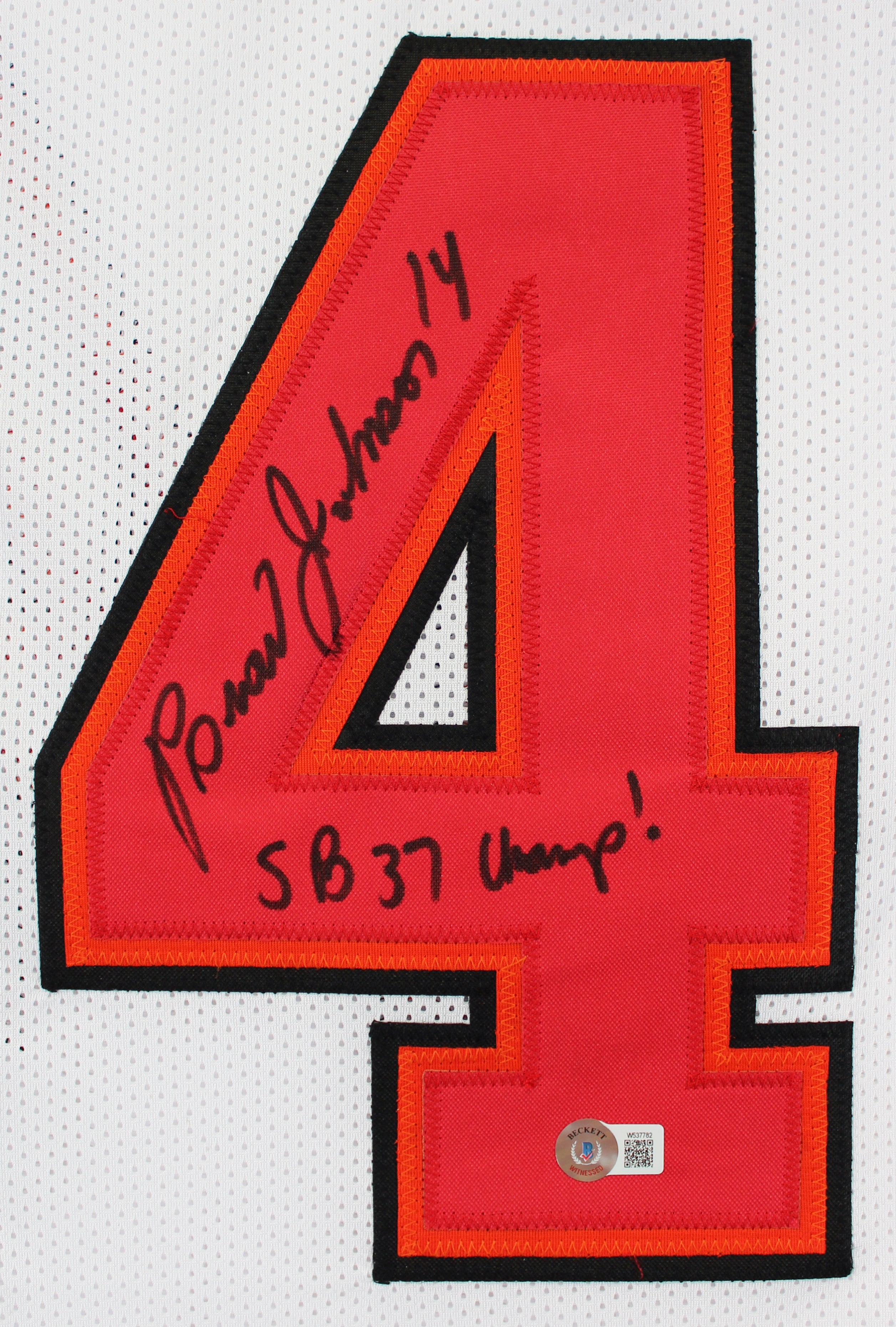 Brad Johnson "SB 37 Champs!" Authentic Signed White Pro Style Jersey BAS Witness