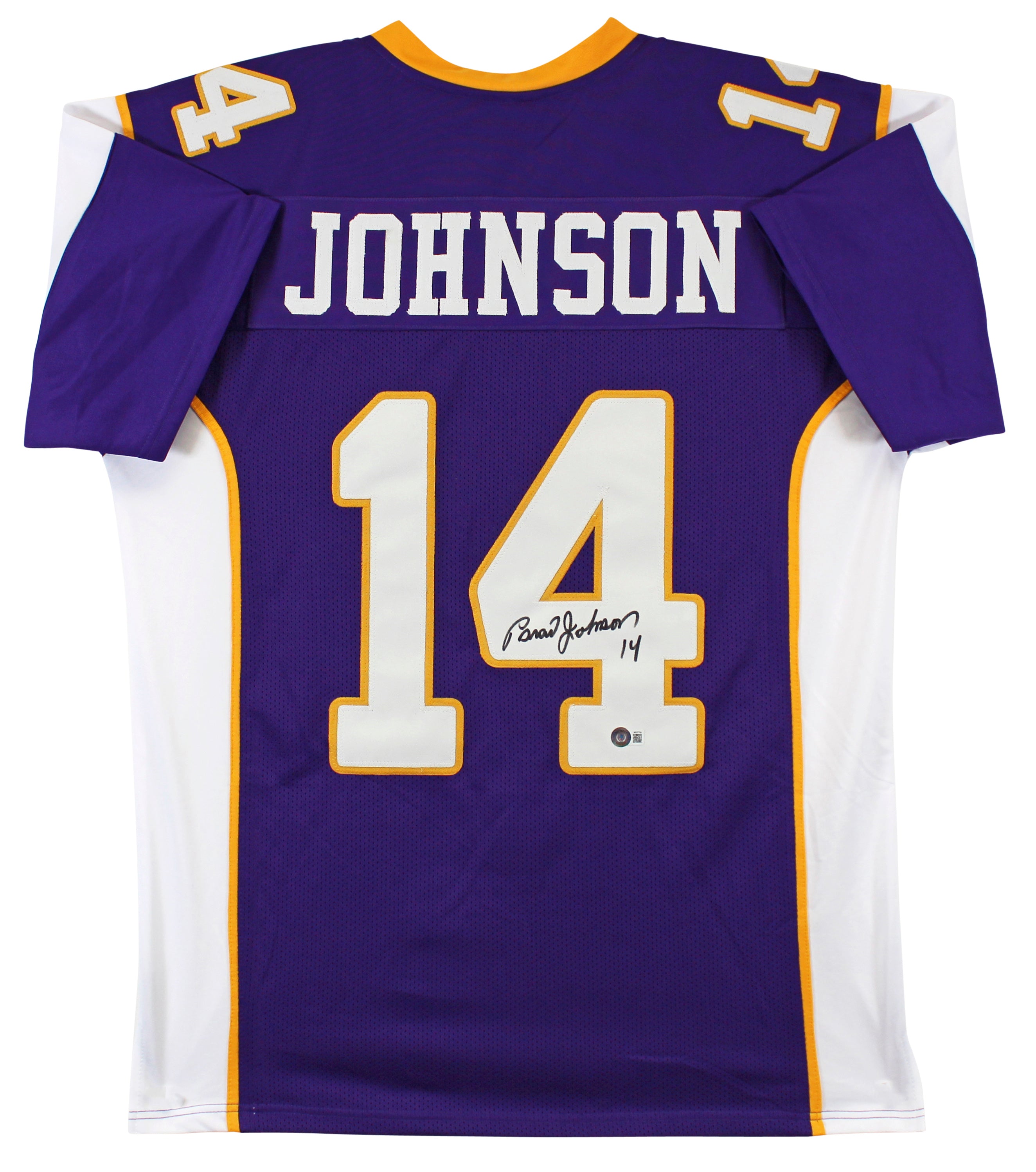 Brad Johnson Authentic Signed Purple Pro Style Jersey BAS Witnessed