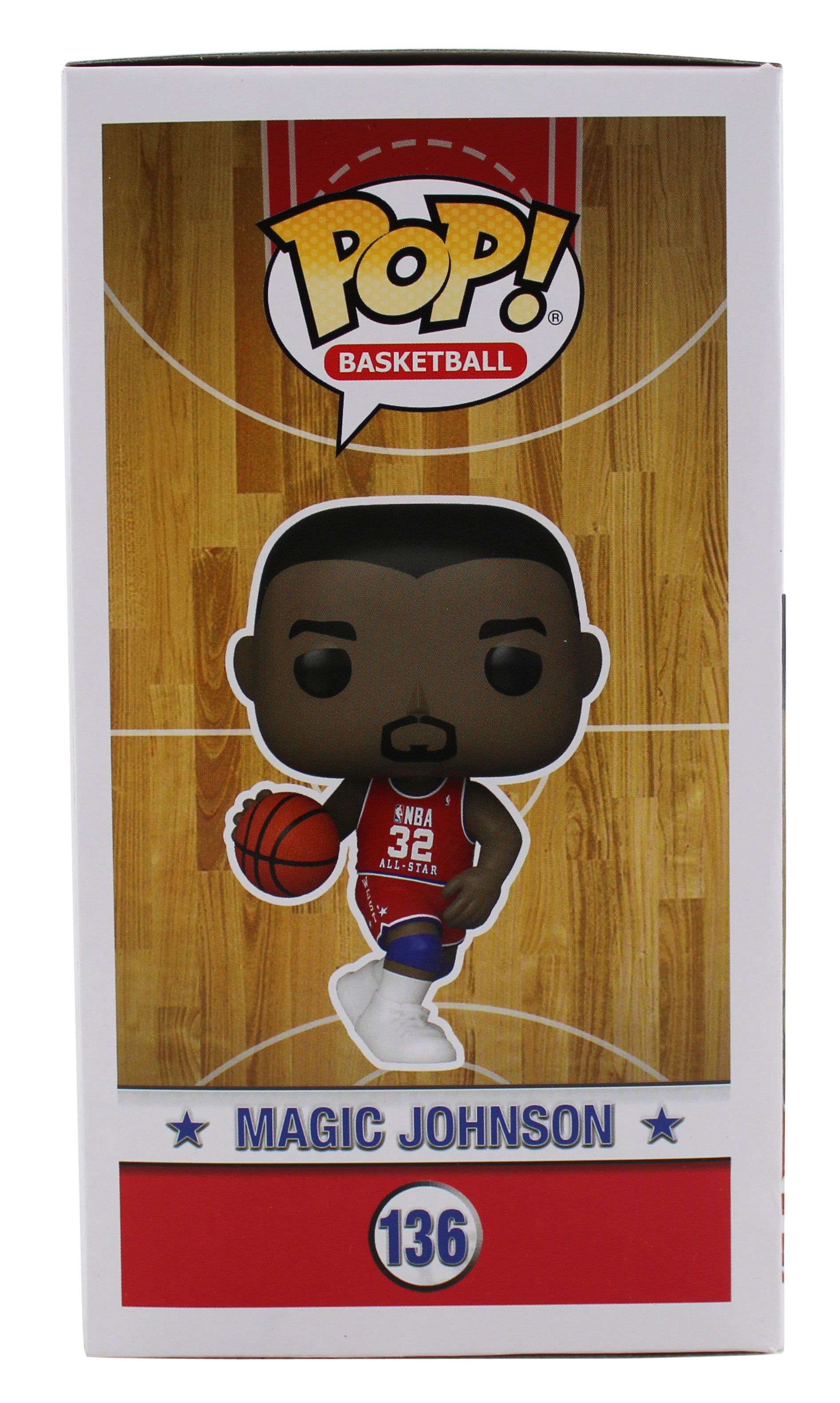 Magic Johnson Signed All Stars #136 Funko Pop Vinyl Figure w/ White Sig BAS Wit