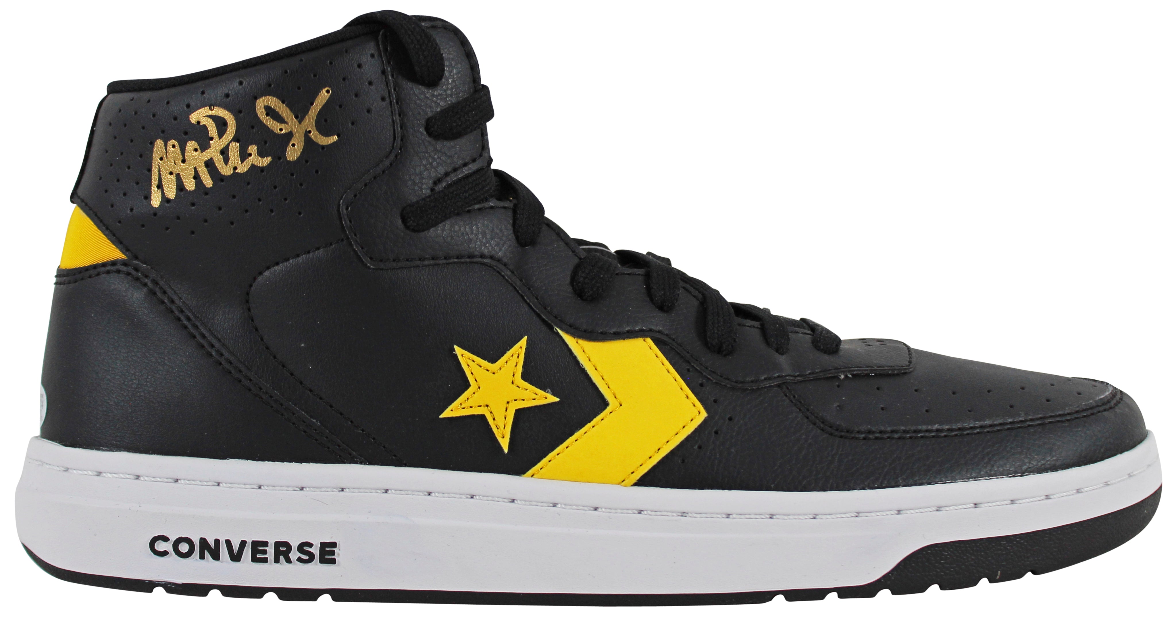 Lakers Magic Johnson Signed Black Converse Weapon Shoe w/ Case BAS Wit #MJ19734