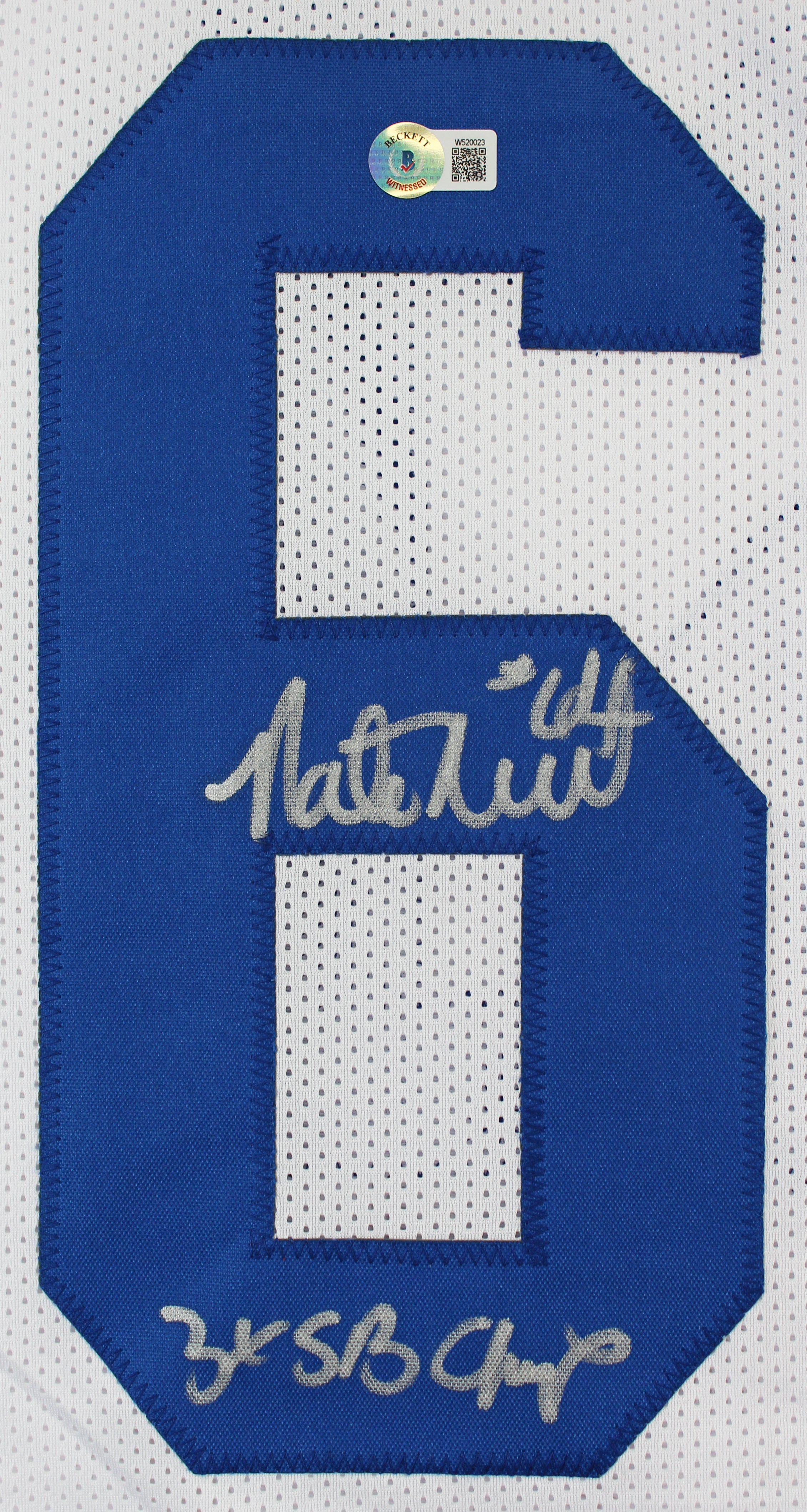Nate Newton Authentic Signed White Pro Style Jersey Autographed BAS Witnessed