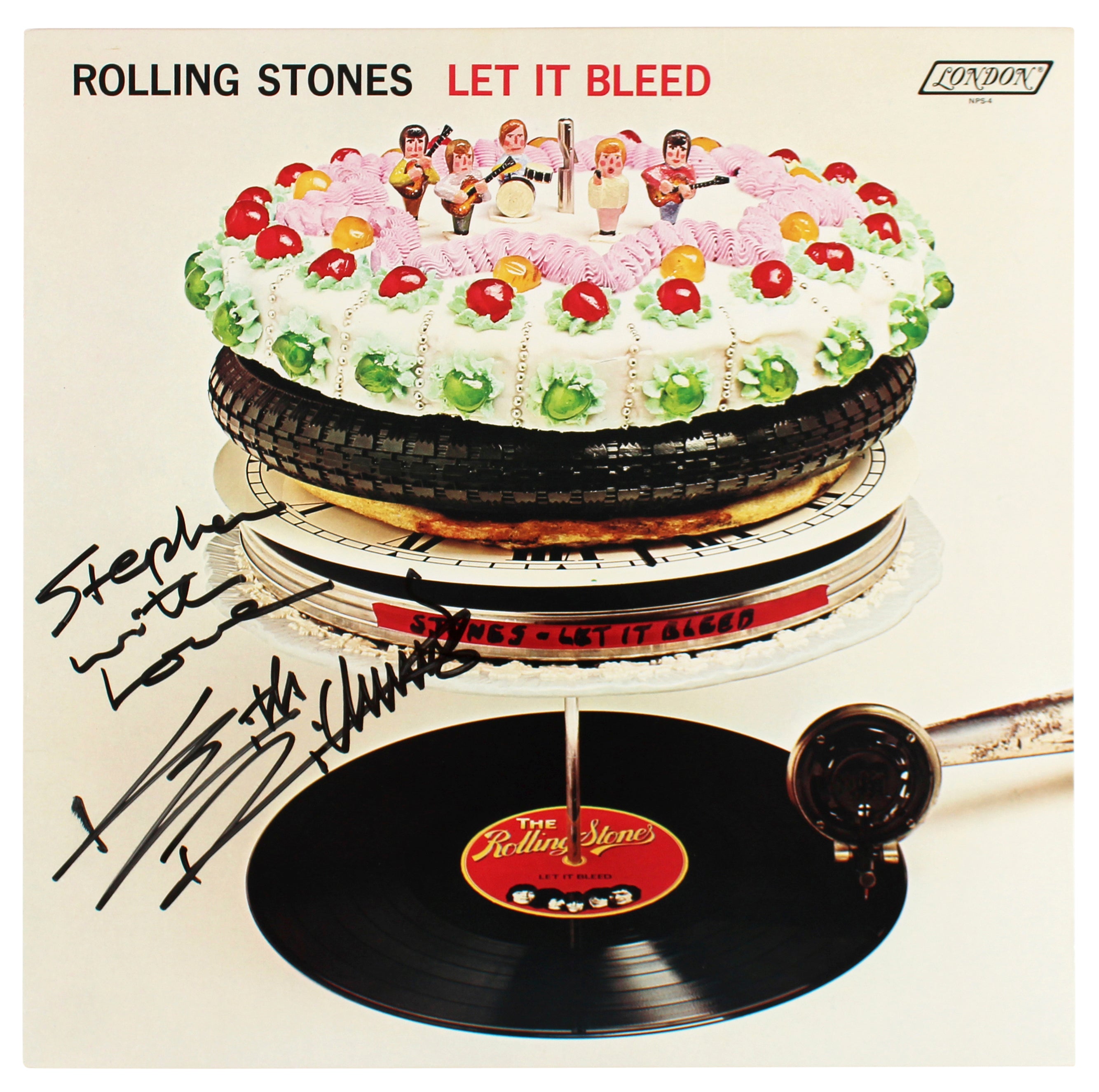 Keith Richards Rolling Stones Signed Let It Bleed Album Cover BAS #AB77880