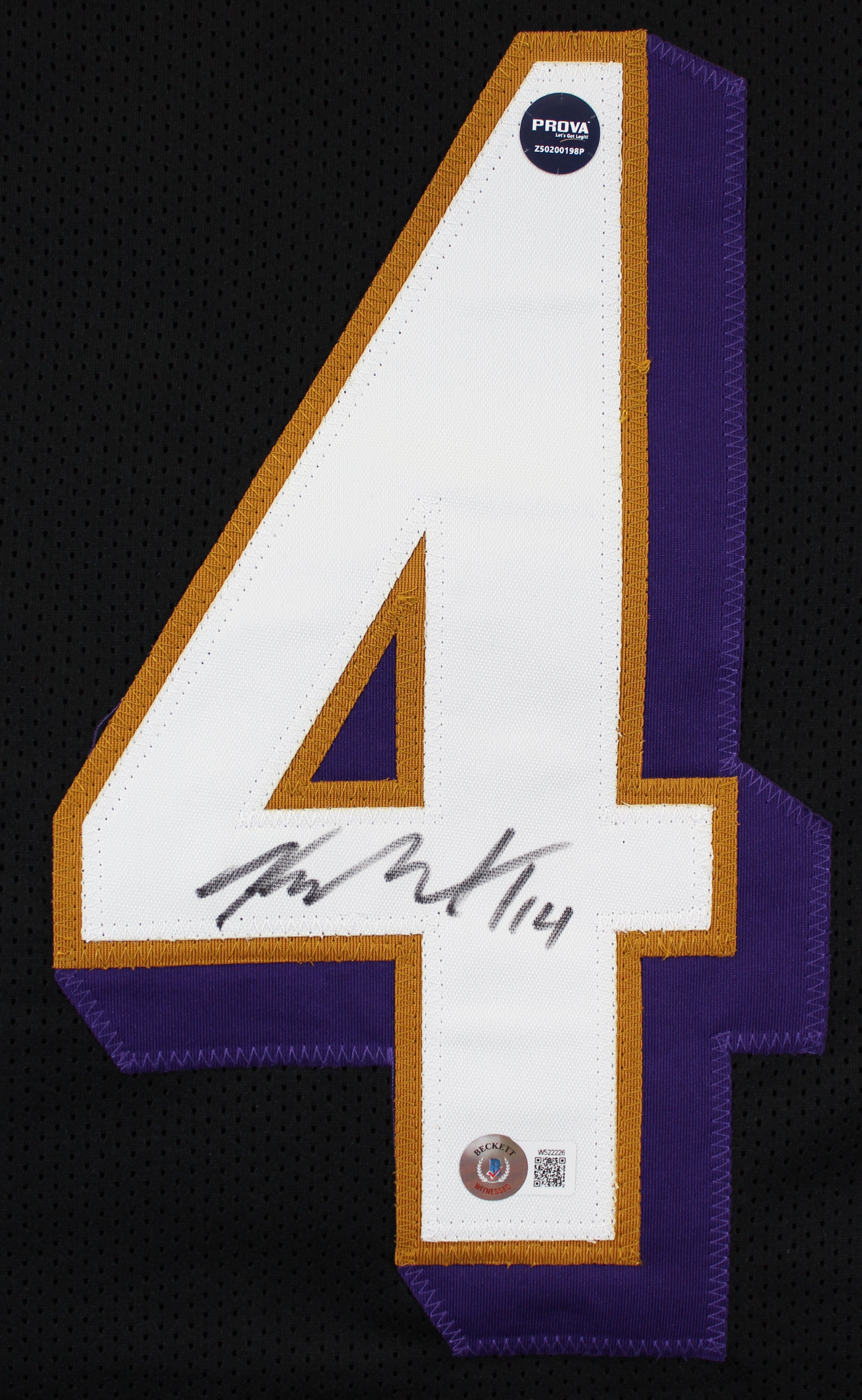 Kyle Hamilton Authentic Signed Black Pro Style Jersey Autographed BAS Witnessed