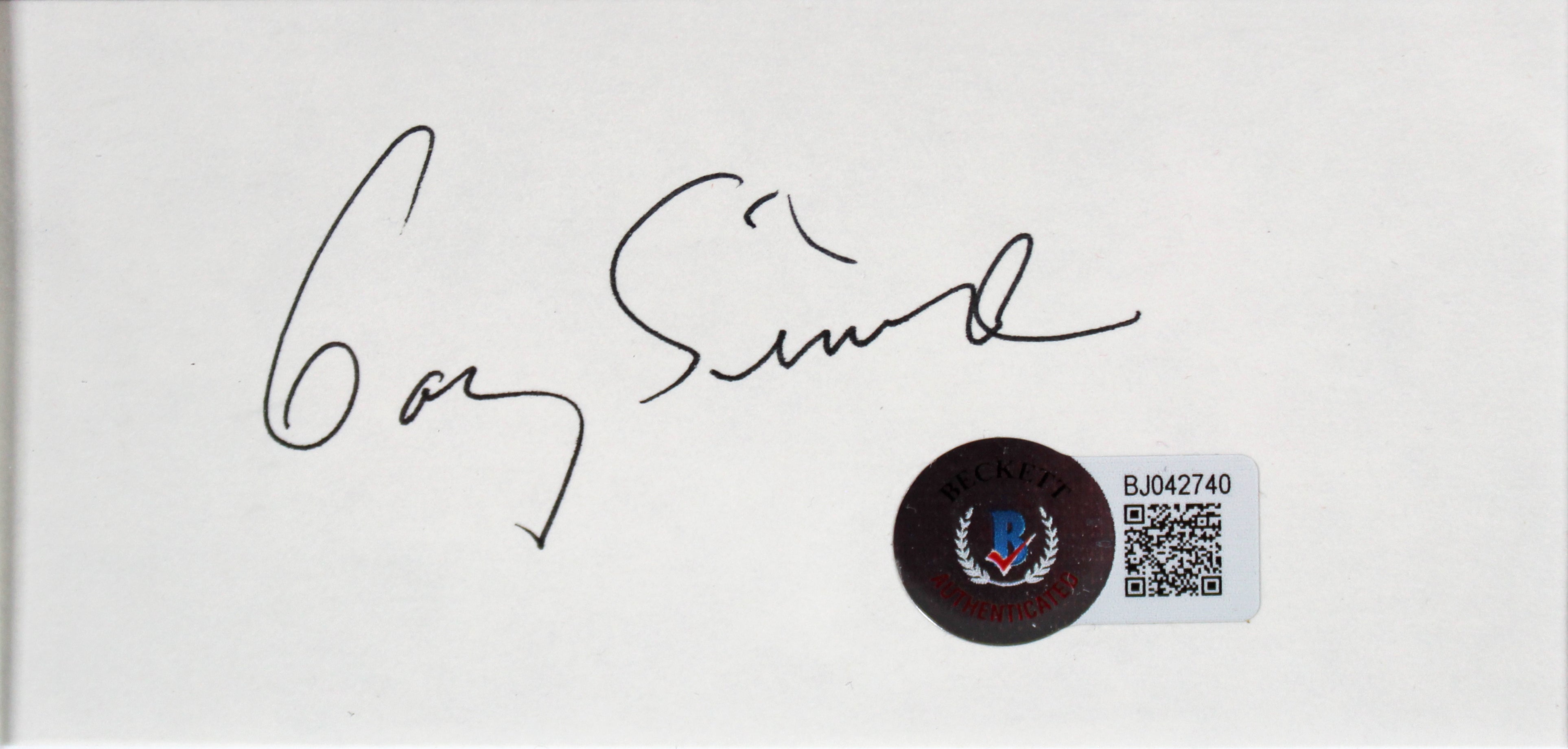 Tom Hanks & Gary Sinise Forrest Gump Signed 3x5 Index Card Framed Display BAS