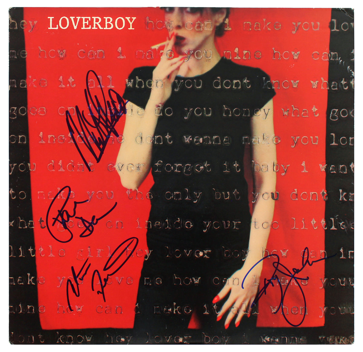 Loverboy (4) Reno, Dean, Johnson & Frenette Signed Album Cover W/ Vinyl BAS