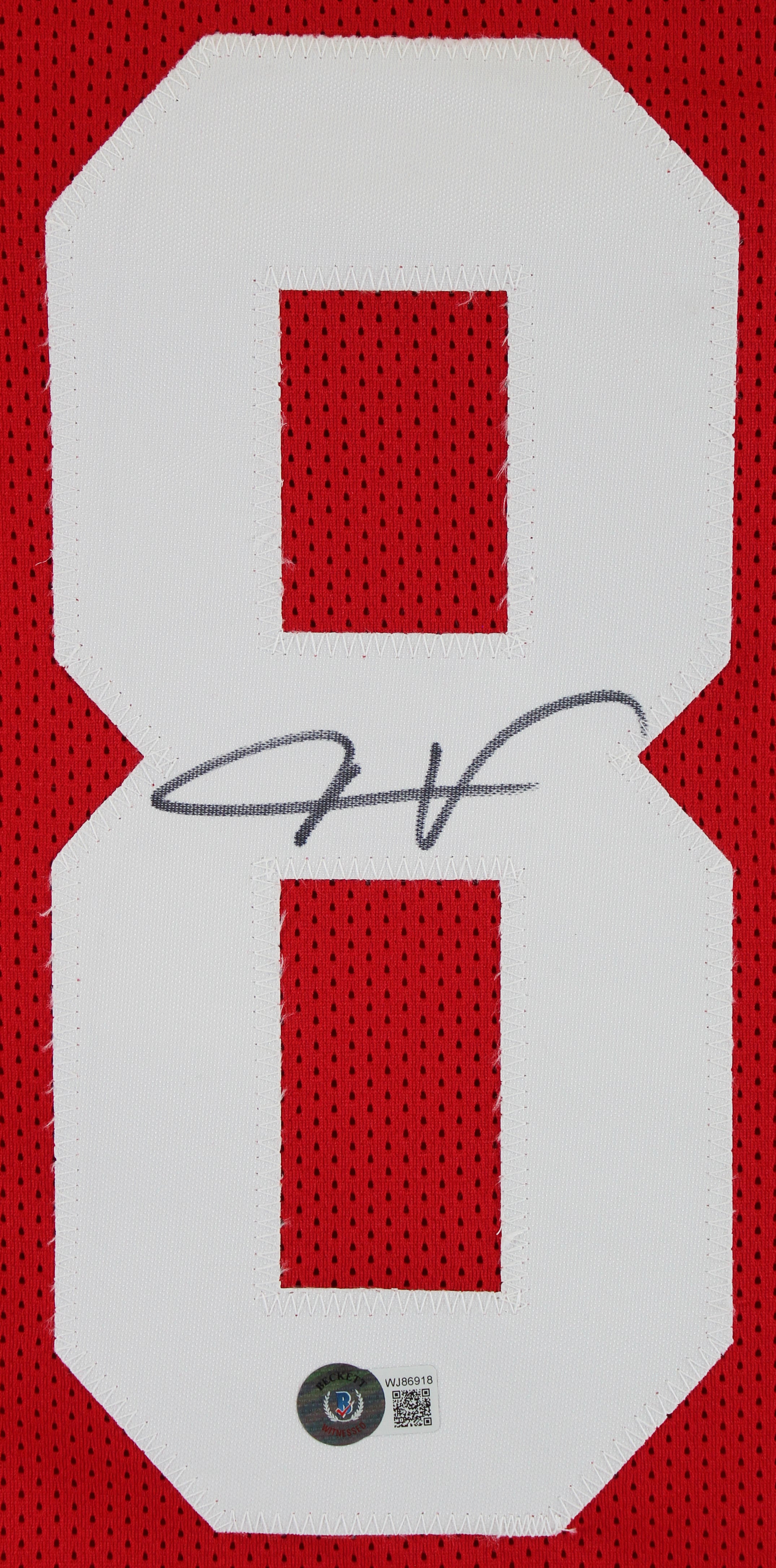 Vernon Davis Authentic Signed Red Pro Style Jersey Autographed BAS Witnessed