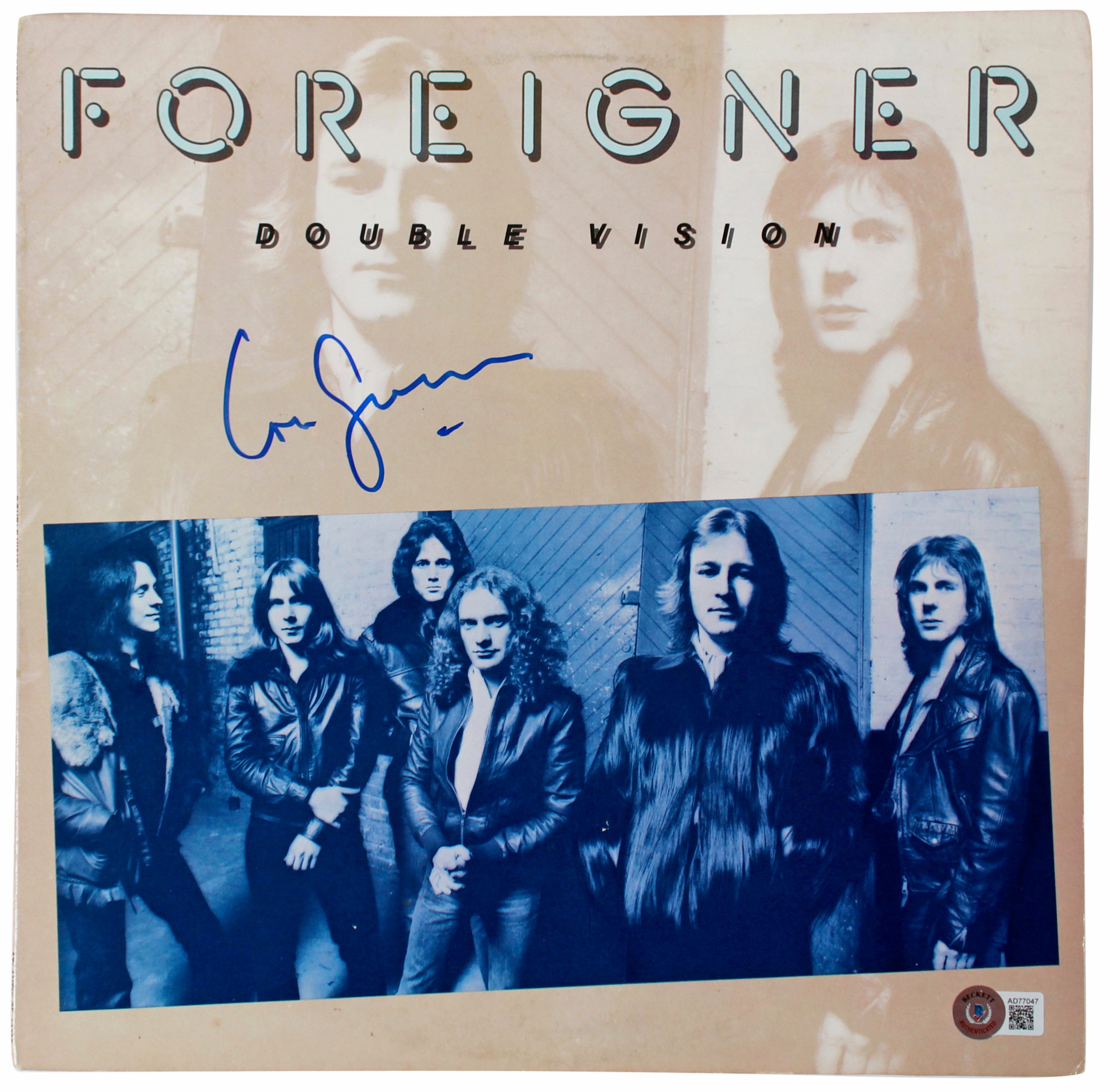 Lou Gramm Foreigner Authentic Signed Double Vision Album Cover BAS #AD77047