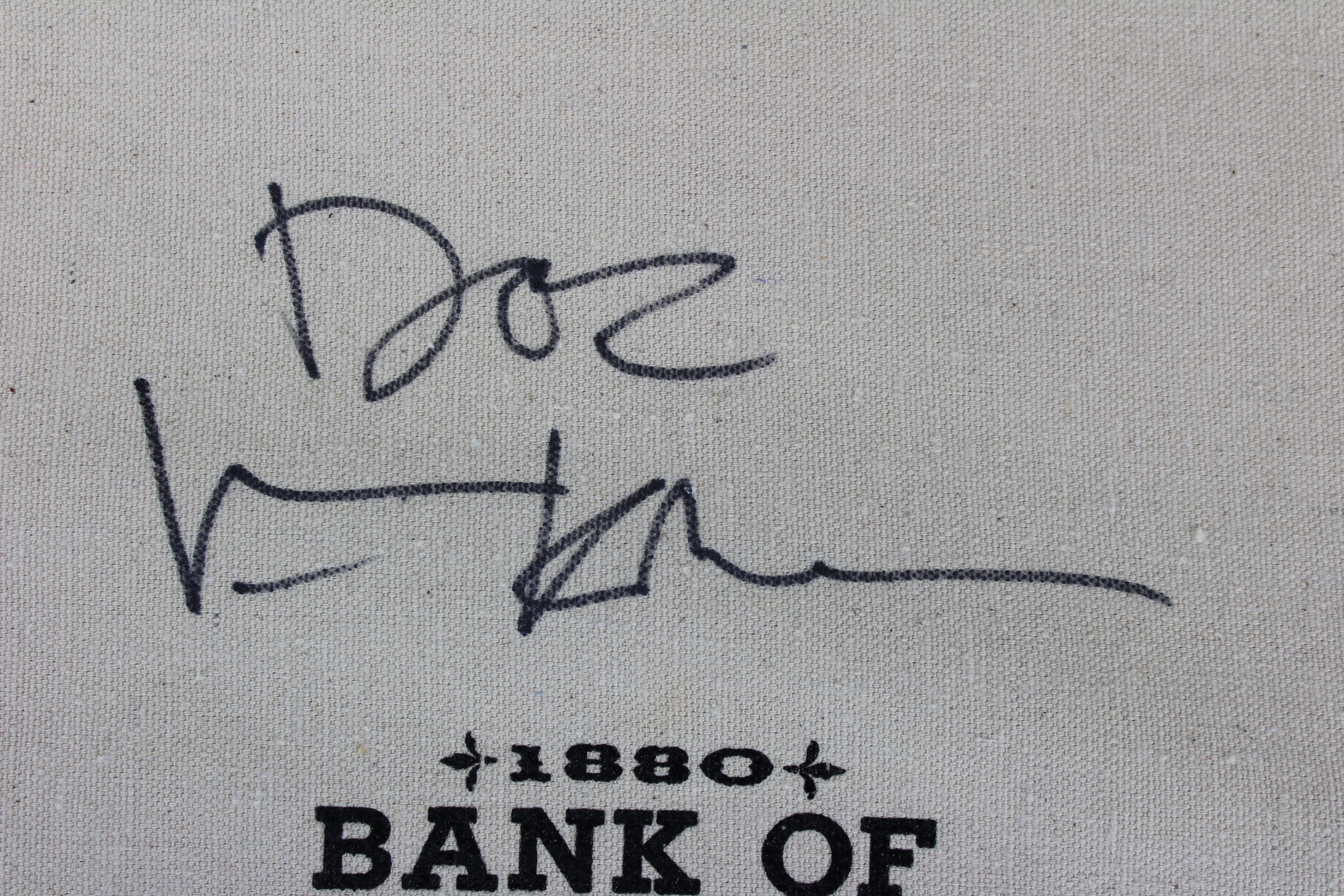 Val Kilmer "Doc" Signed 1880 Bank Of Tombstone Canvas Prop Money Bag BAS Witness