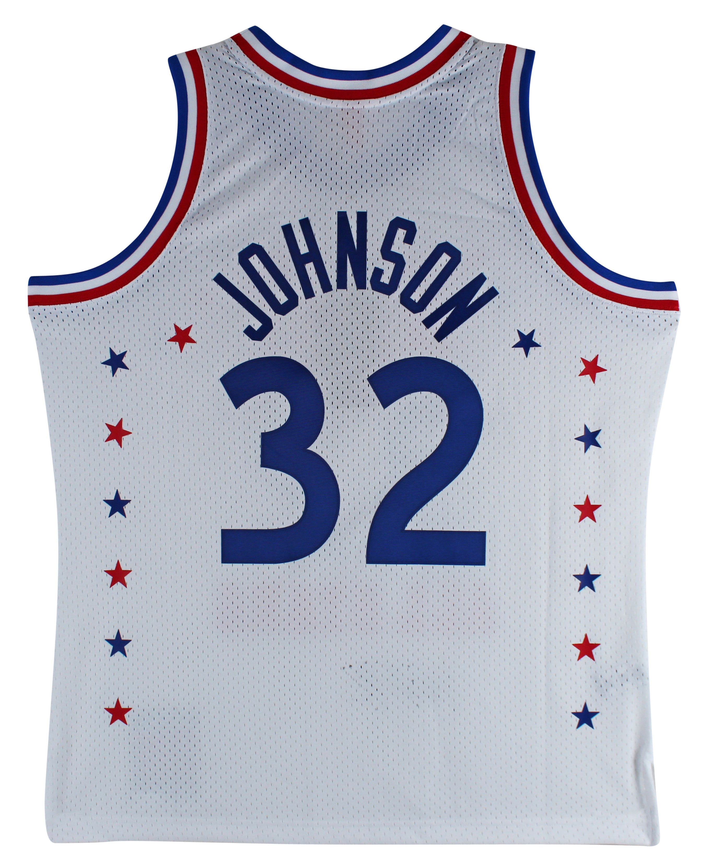 Magic Johnson Signed White 1983 All-Star M&N HWC Swingman Jersey Jersey BAS Wit