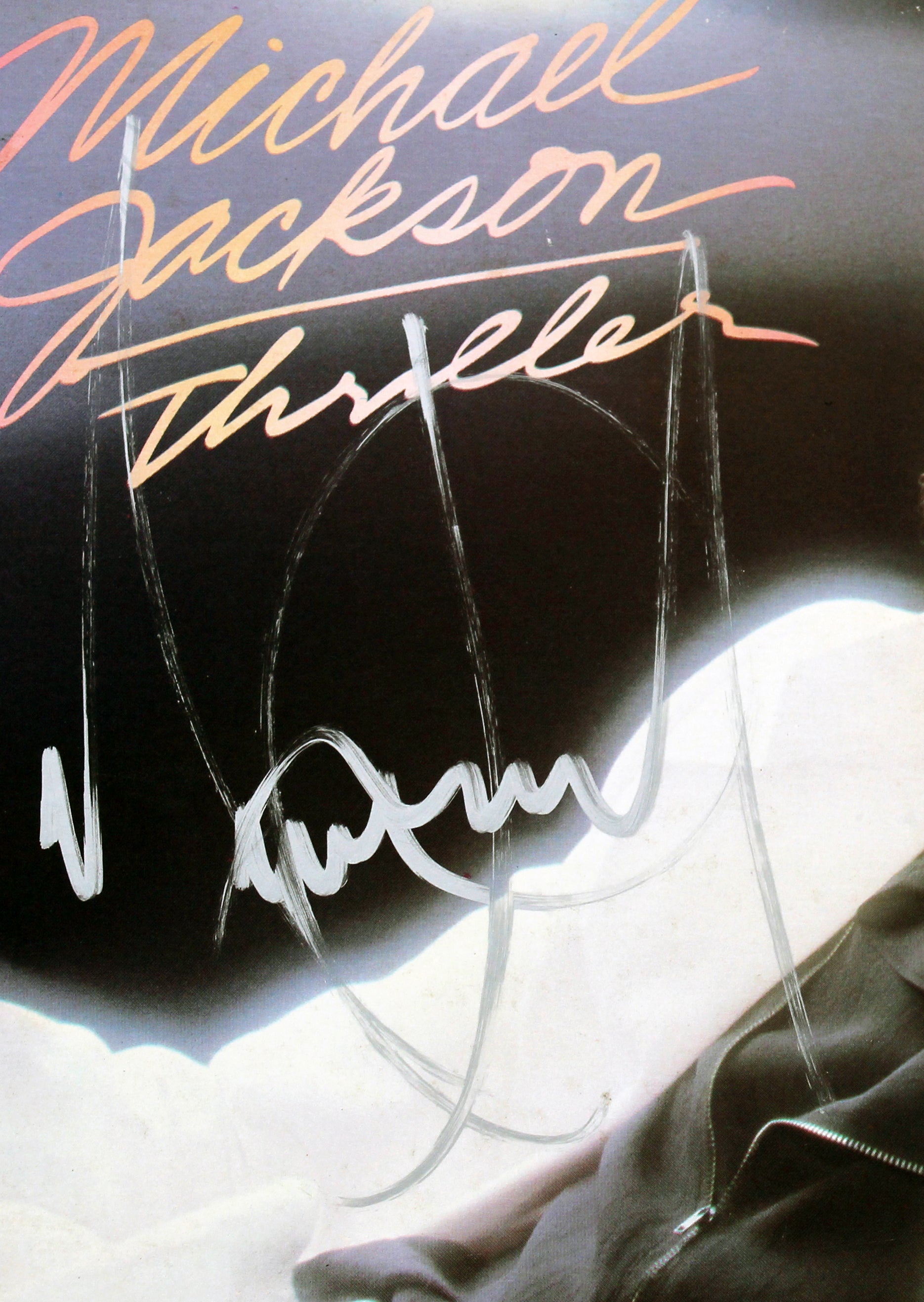 Michael Jackson Authentic Signed Thriller Album Cover Autographed BAS #AC74376