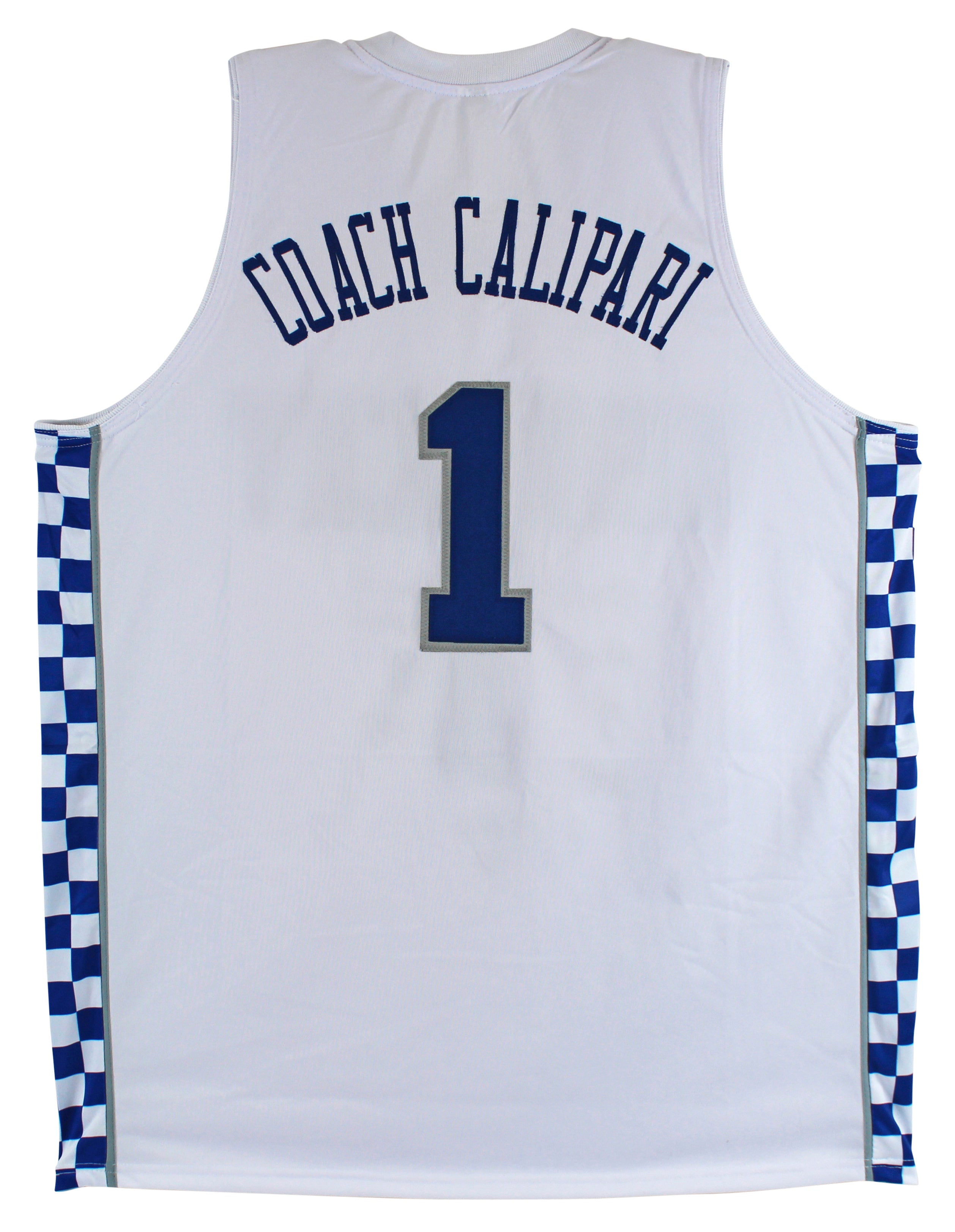 Kentucky (12) Calipari, Washington Collins Signed White Pro Style Jersey BAS Wit