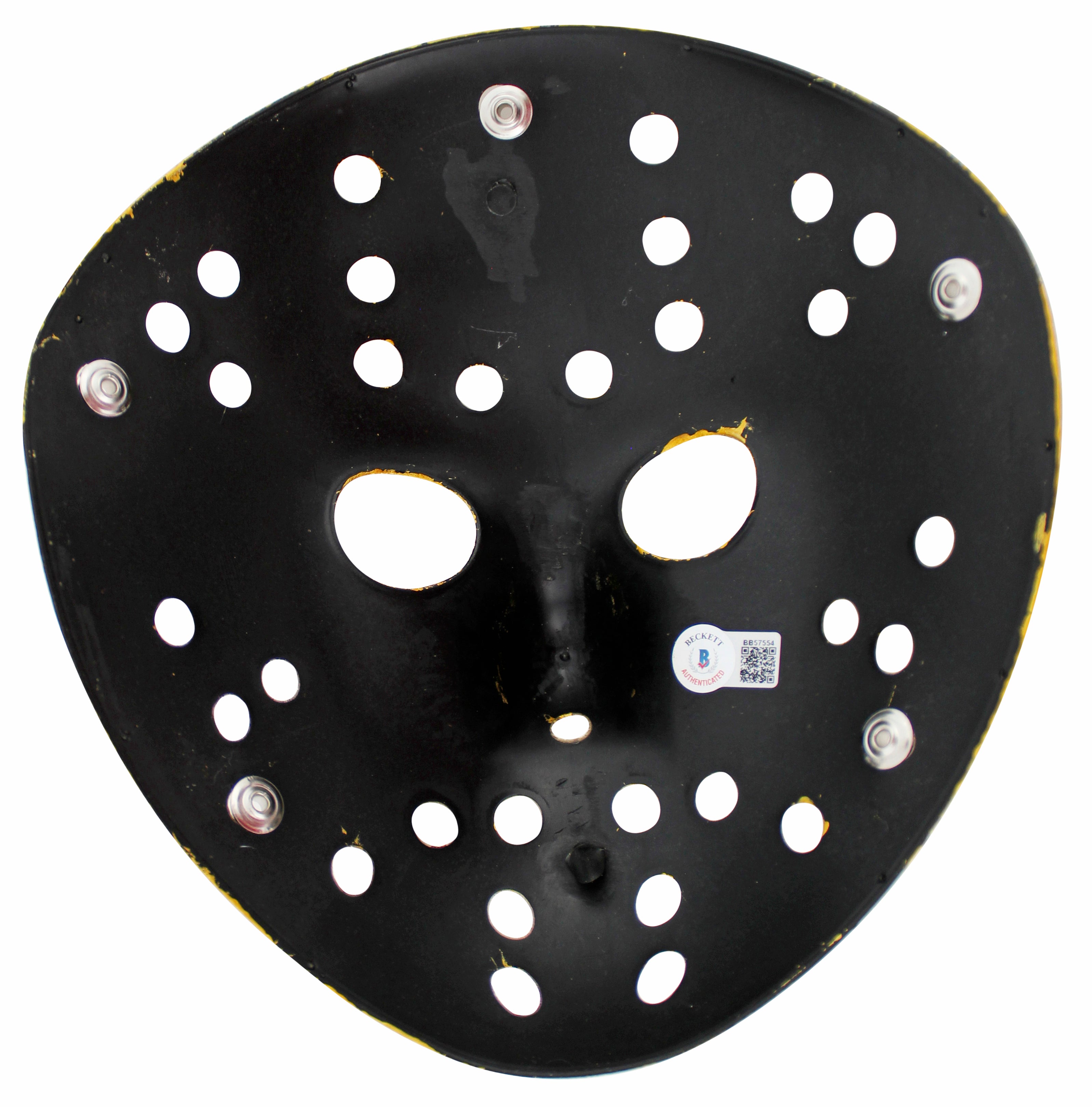 Ari Lehman Friday The 13th "Jason 1" Signed Gold Jason Mask BAS #BB57554