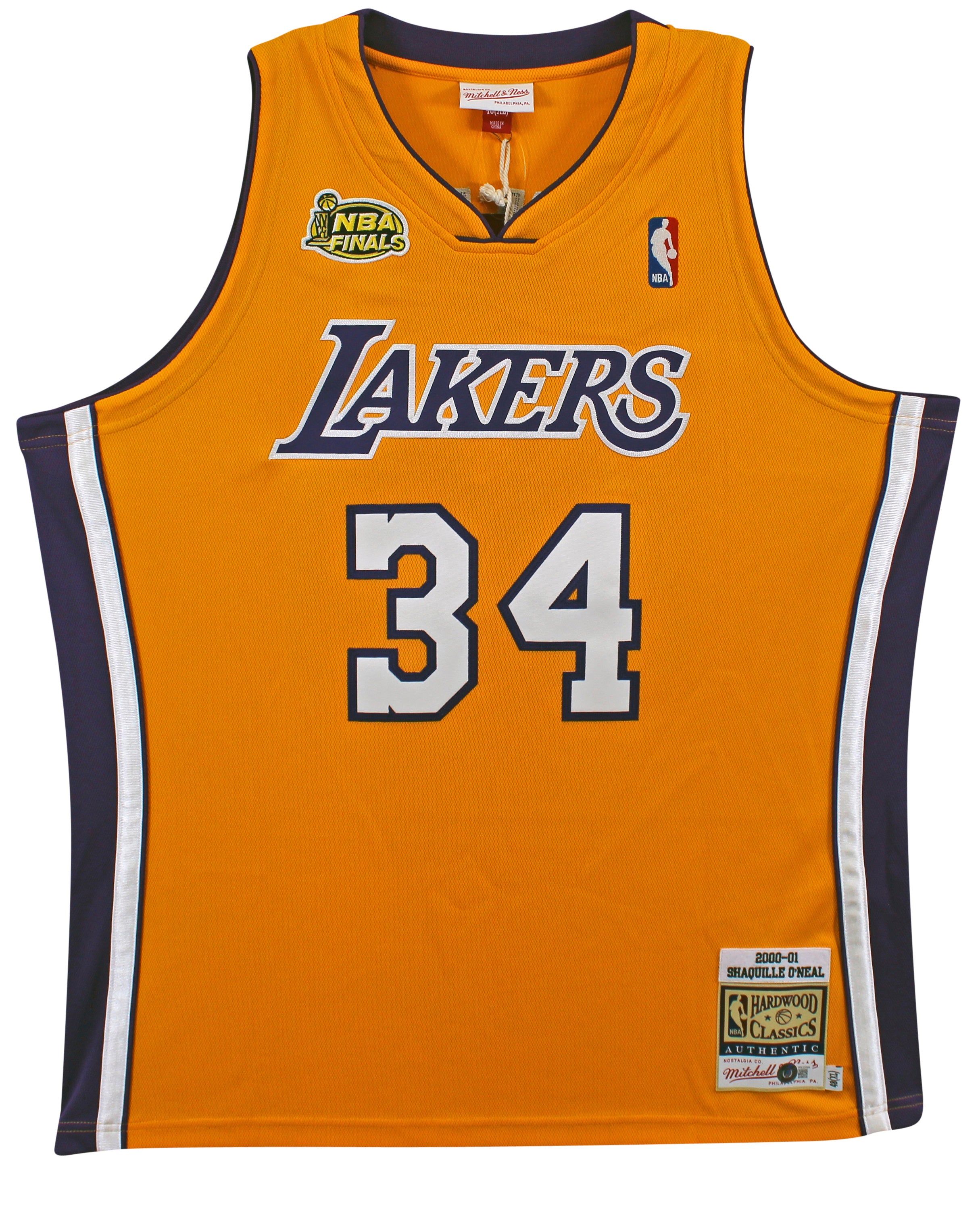 Shaquille O'Neal "Diesel" Signed Yellow M&N 2000-01 HWC Authentic Jersey BAS Wit