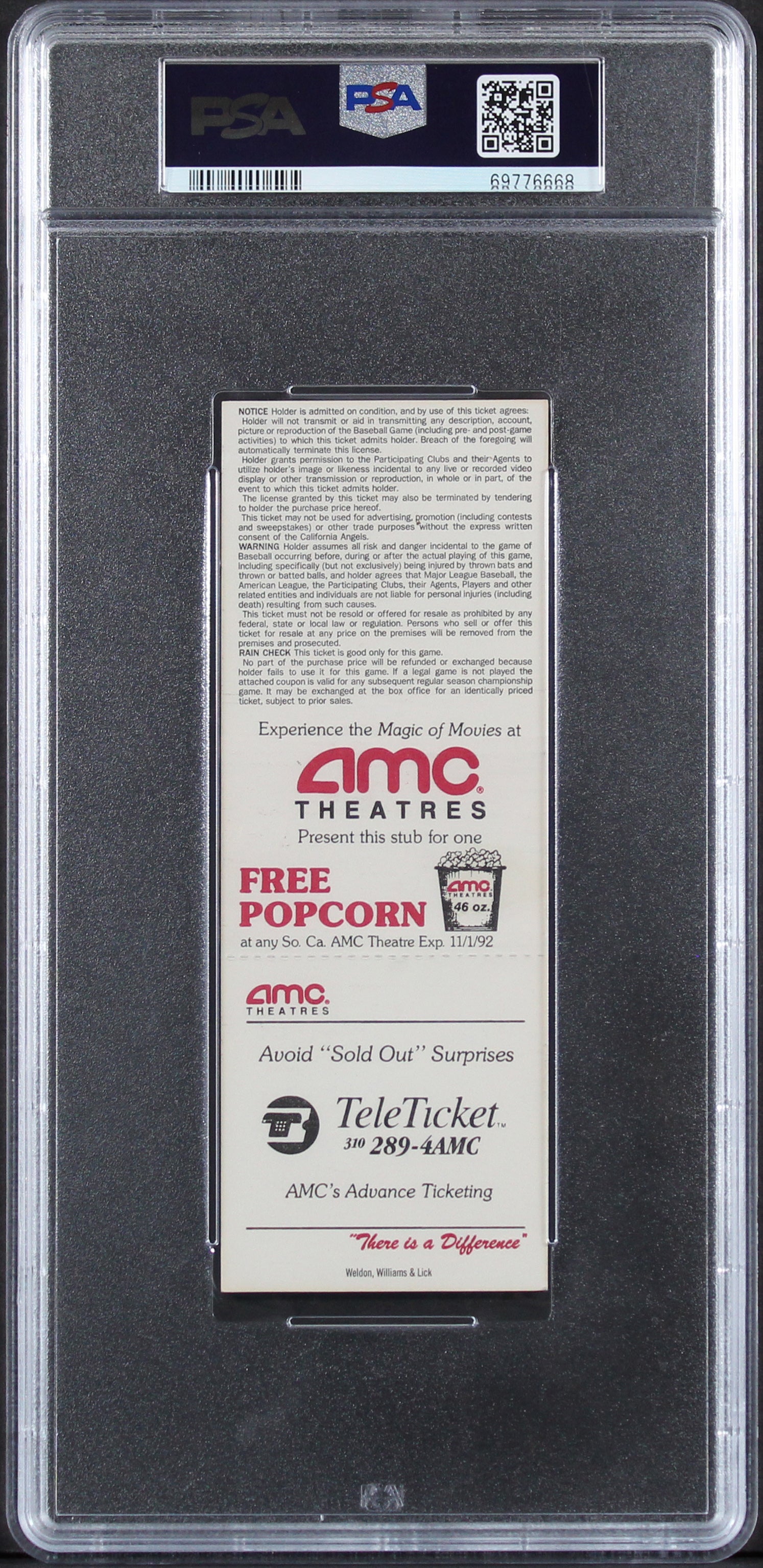 Royals George Brett "3000" Signed 1992 3000th Hit Game Full Ticket Stub PSA Slab