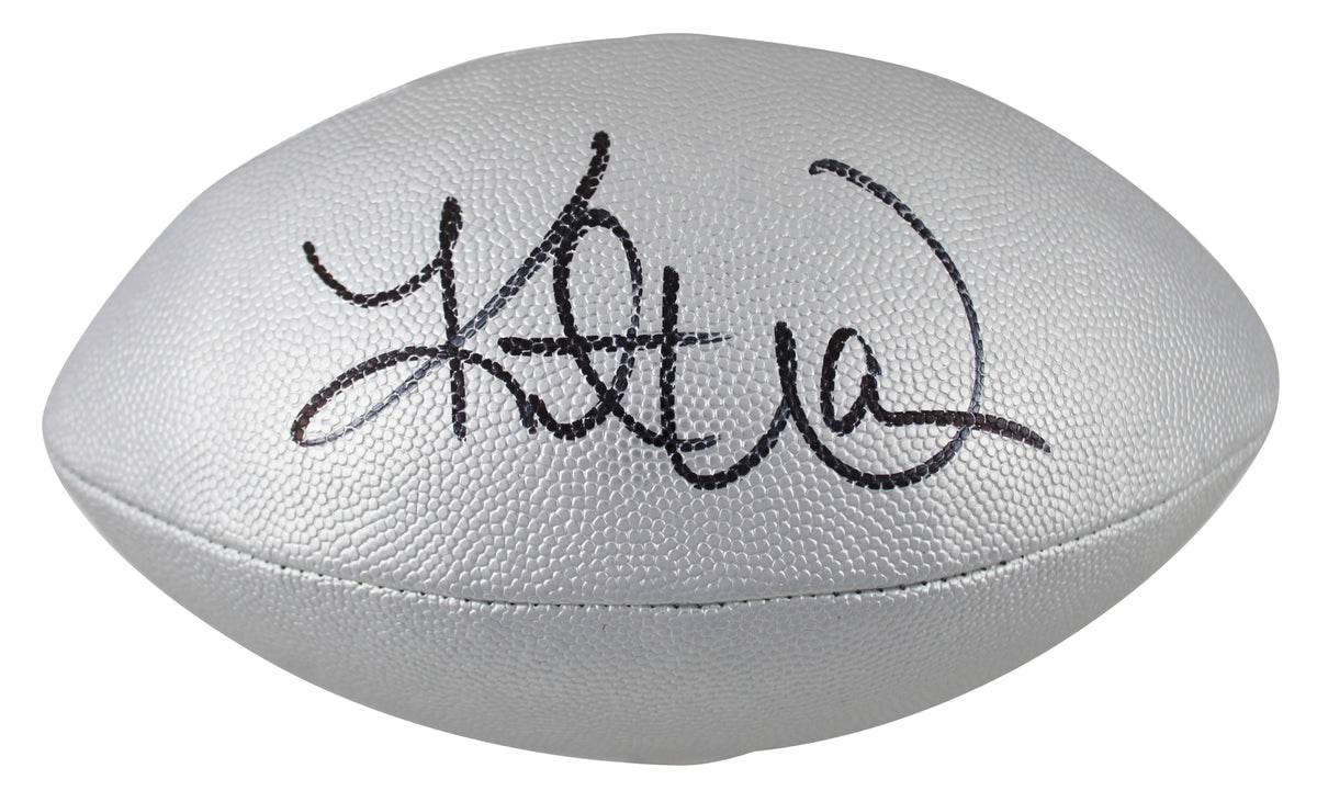 Kurt Warner Signed Wilson Replica Duke Metallic Silver Nfl Football BAS Witness