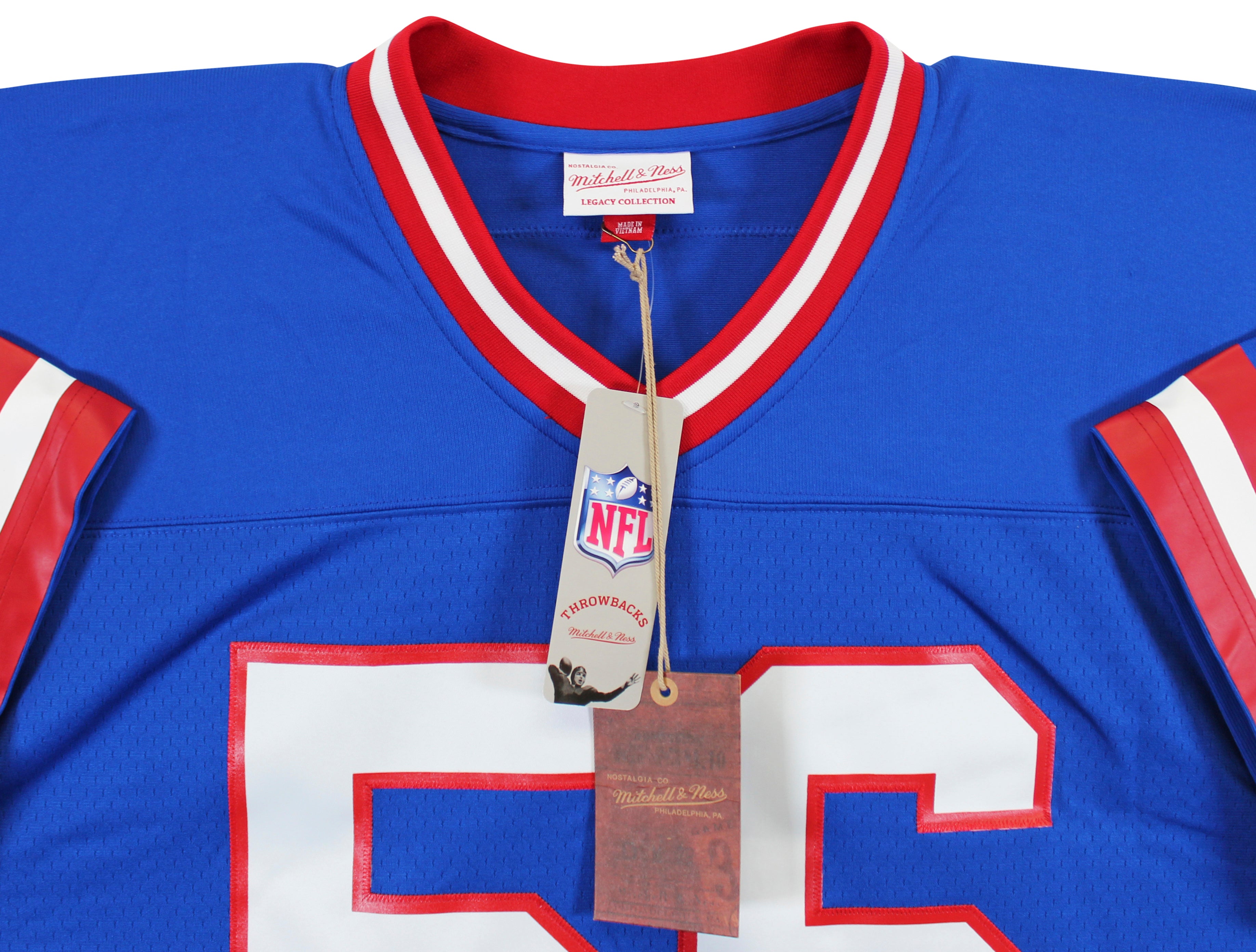 Giants Lawrence Taylor "2x Insc" Signed Blue Mitchell & Ness Jersey BAS Witness