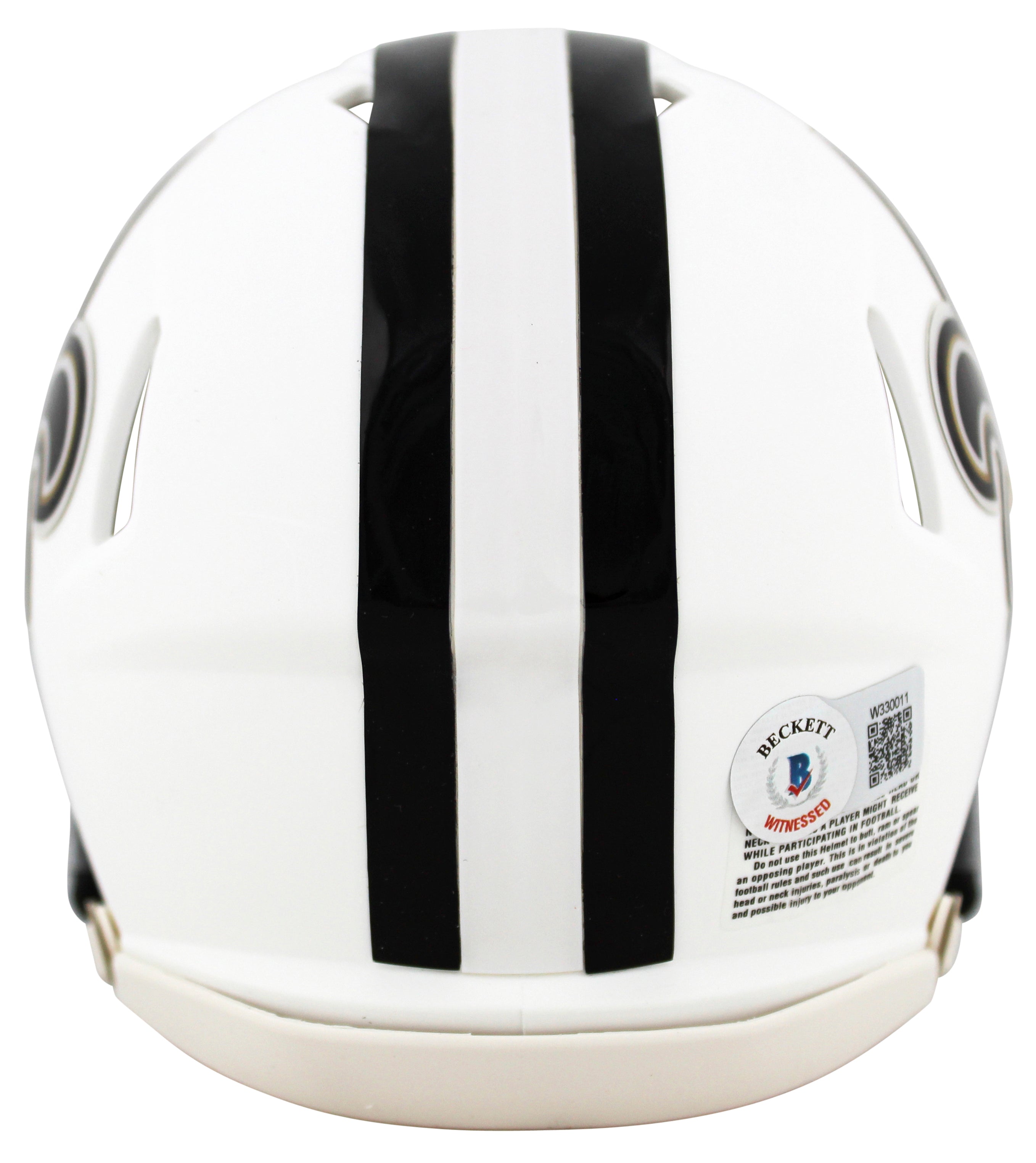 Saints Derek Carr Authentic Signed Flat White Speed Mini Helmet BAS Witnessed