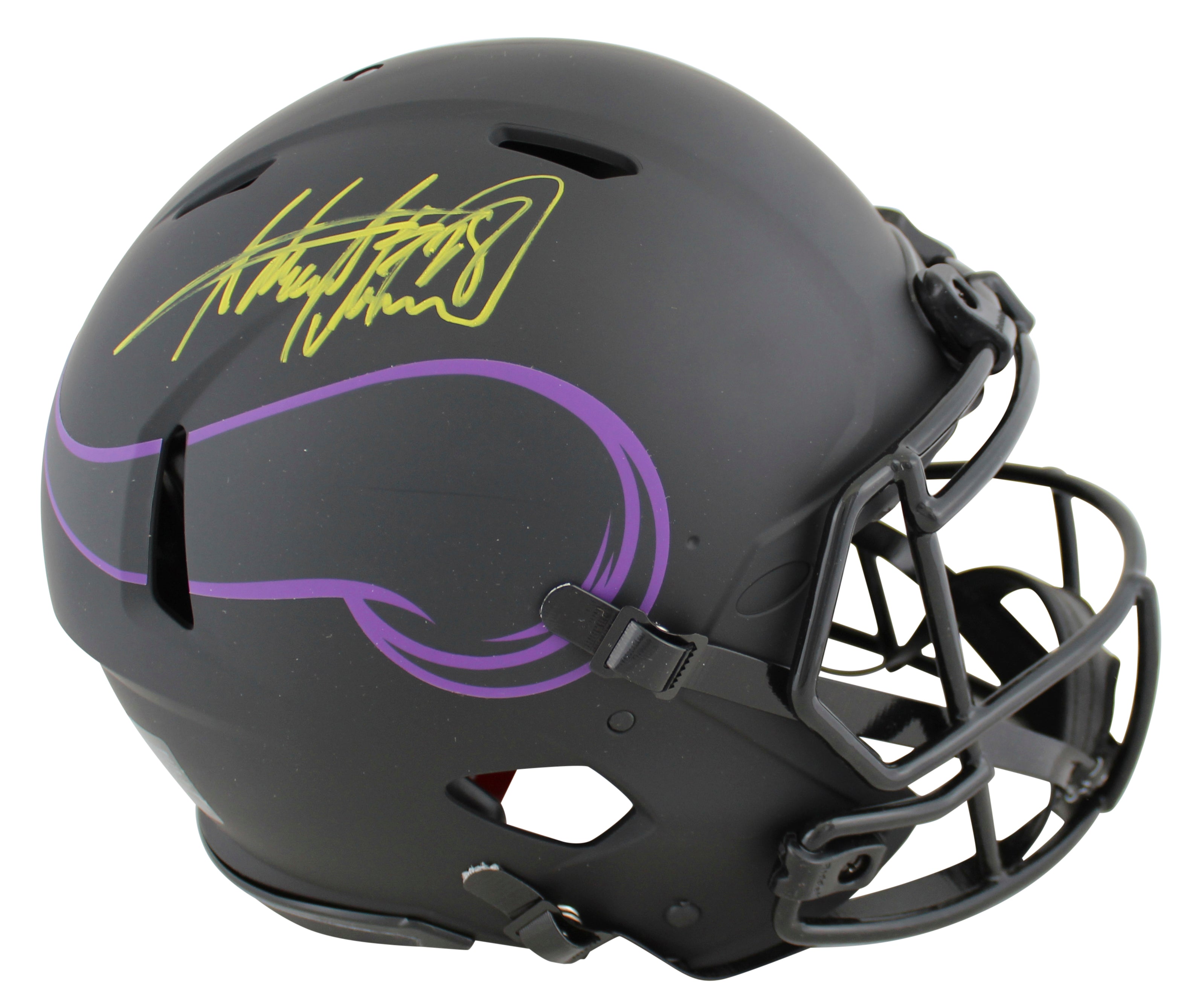 Vikings Adrian Peterson Signed Eclipse Full Size Speed Proline Helmet BAS Wit